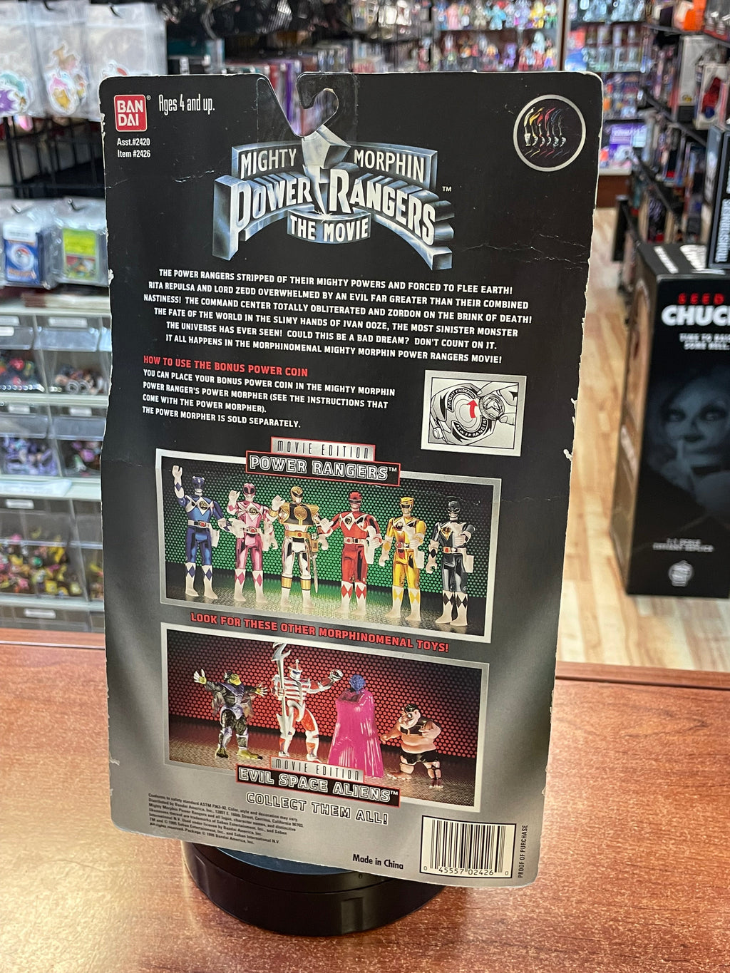 Auto Morphin Metallic White Ranger (Vintage MMPR Power Rangers, Bandai) **SEALED** product image 6, provided for visual