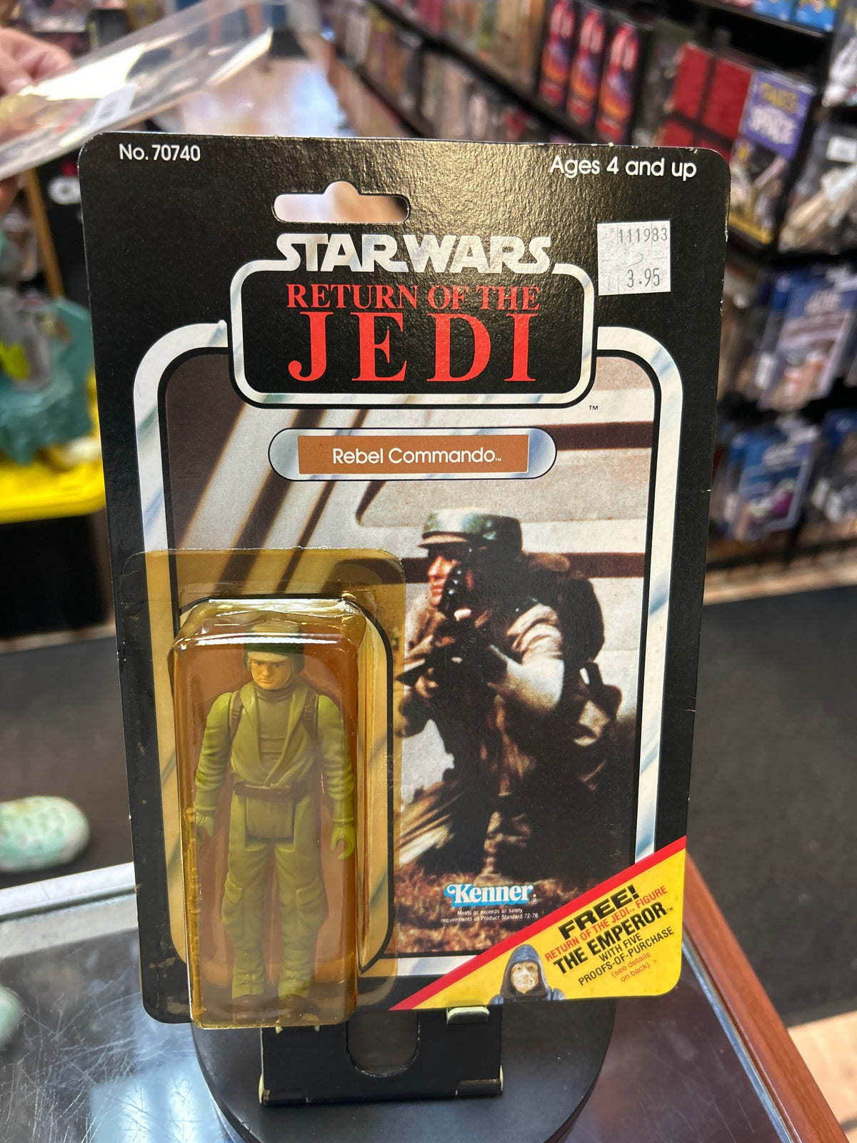 Rebel Commando -Emperor Offer- Back ROTJ (Vintage Star Wars, Kenner) **SEALED** product image 1, provided for visual