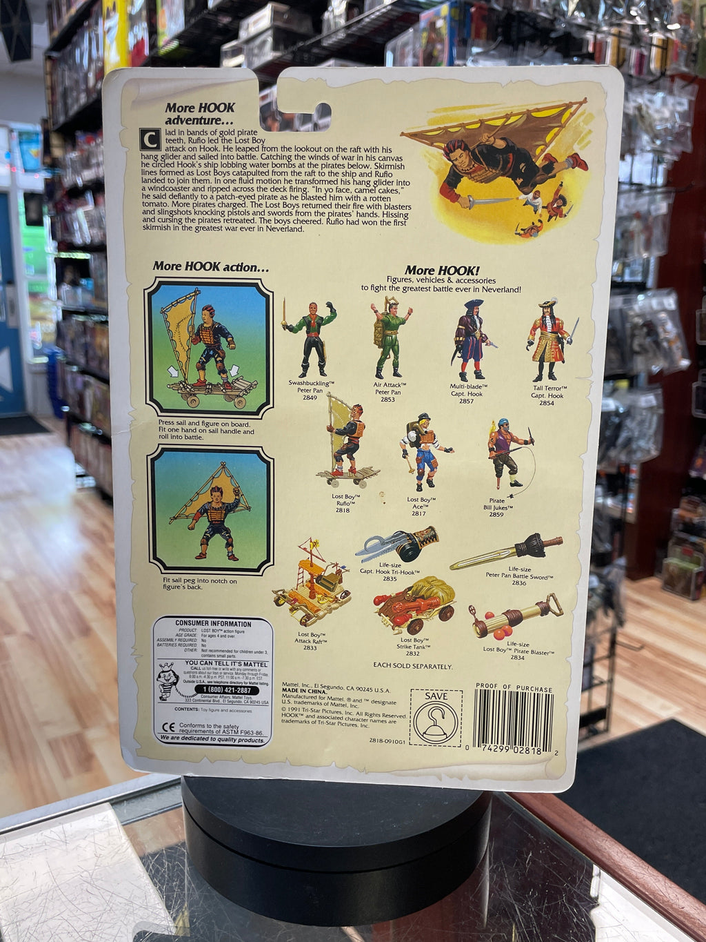 Lost Boy Rufio #2818 (Vintage Hook, Mattel) SEALED product image 2, provided for visual reference and product detail review