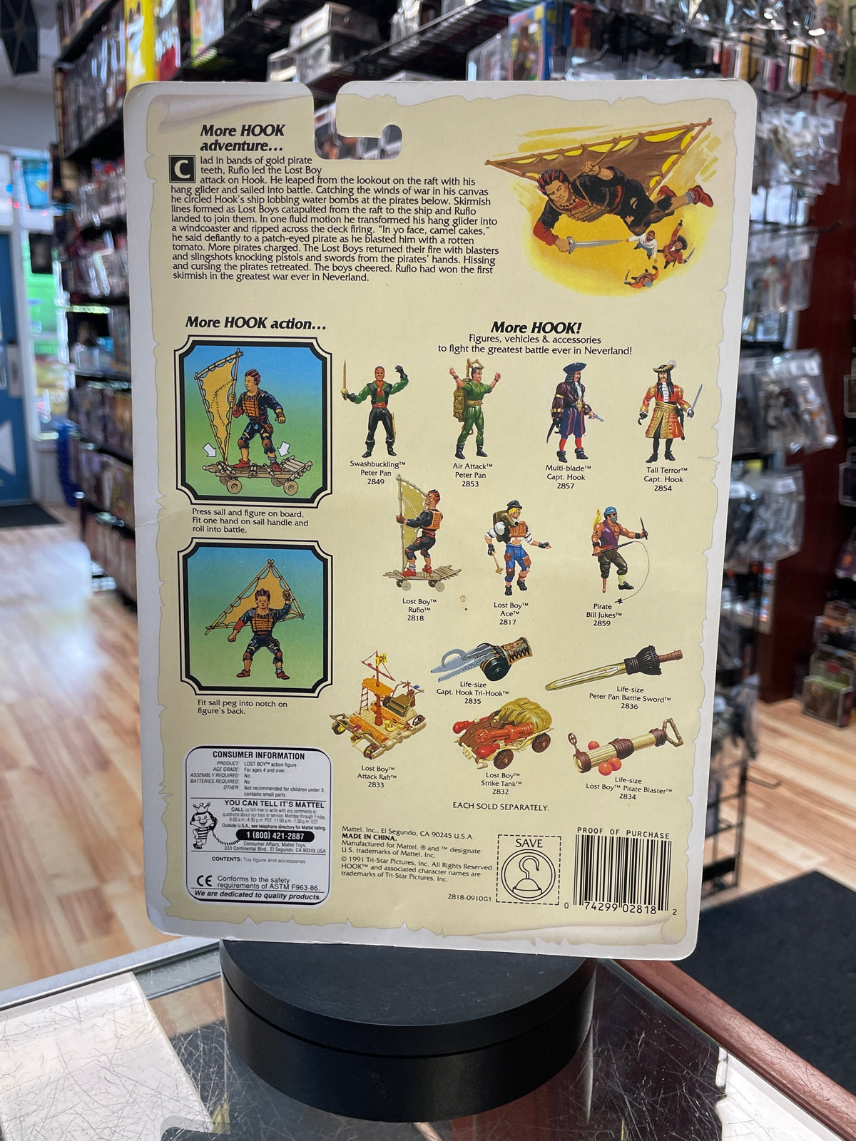 Lost Boy Rufio #2818 (Vintage Hook, Mattel) SEALED product image 2, provided for visual reference and product detail review