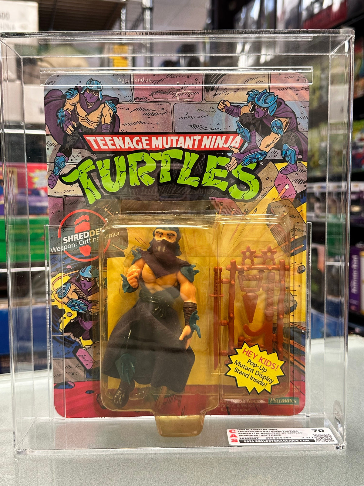 1988 Shredder Soft Head (TMNT Mutant Ninja, Playmates) GRADE: 70+ product image 1, provided for visual reference and product