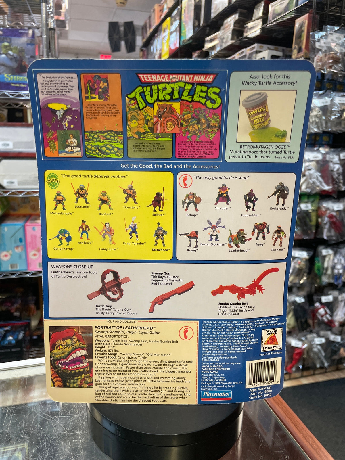 Leatherhead -19 Back- (Vintage TMNT Ninja Turtles, Playmates) **SEALED** product image 4, provided for visual reference and