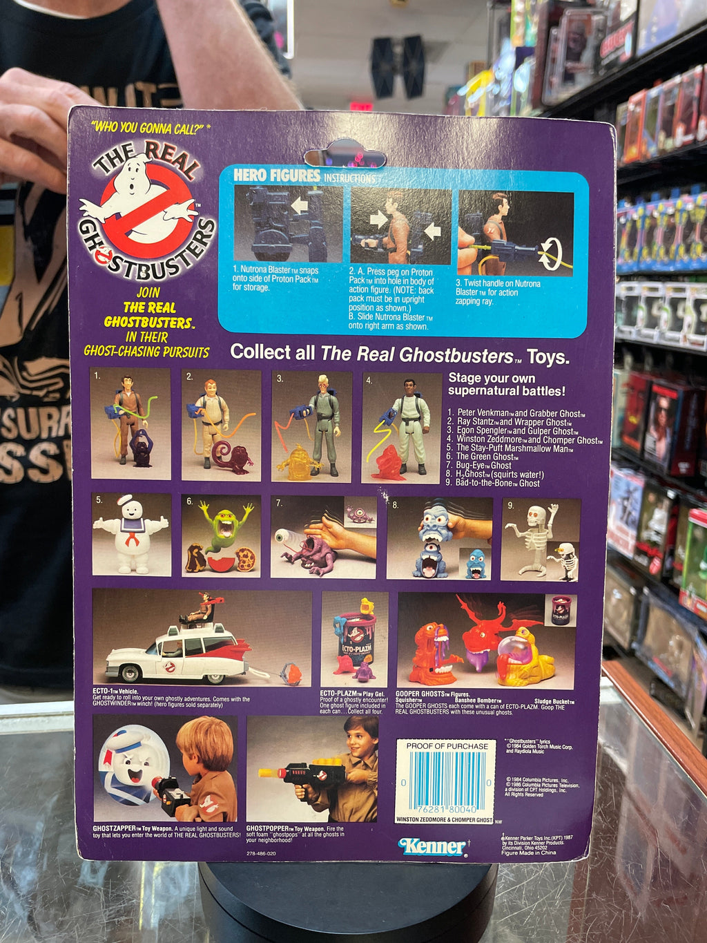 Winston Zeddmore with Chomper Ghost (Vintage Real Ghostbuster, Kenner) **SEALED** product image 4, provided for visual