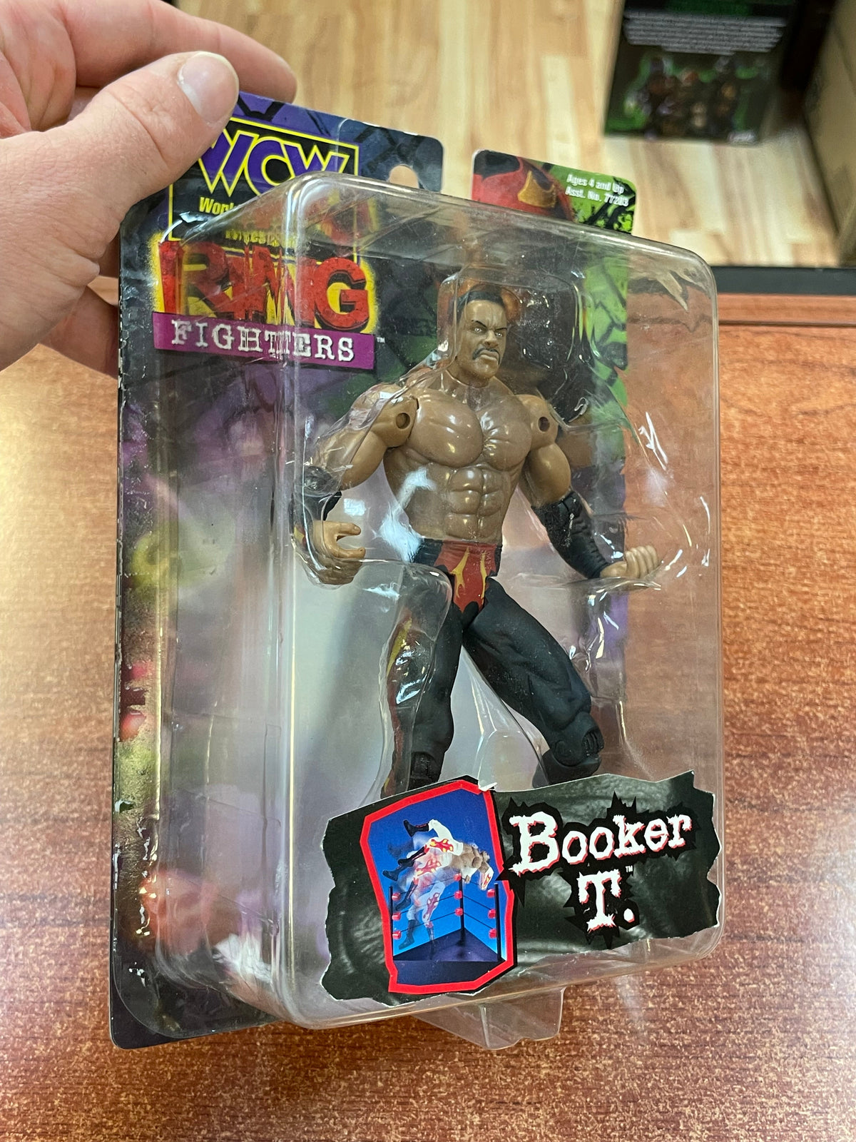 Booker T (WCW Ring Fighters, Toybiz) **SEALED** product image 2, provided for visual reference and product detail review