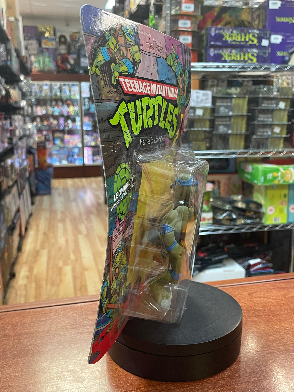 Hard Head Leonardo -10 Back- (Vintage TMNT Ninja Turtles, Playmates) **SEALED** product image 9, provided for visual