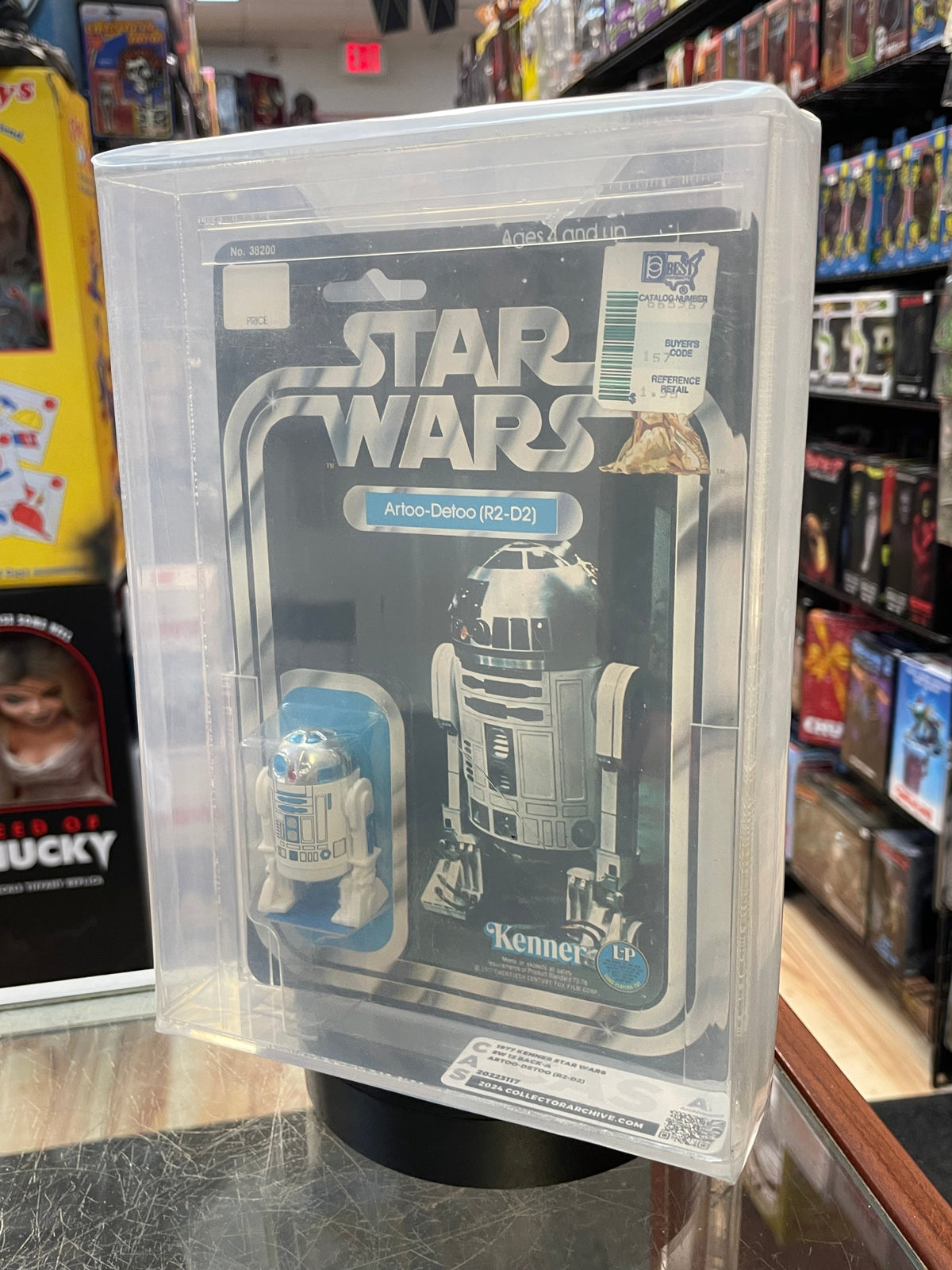 R2-D2 Artoo Detoo 12A Back (Vintage Star Wars, Kenner) GRADED product image 2, provided for visual reference and product