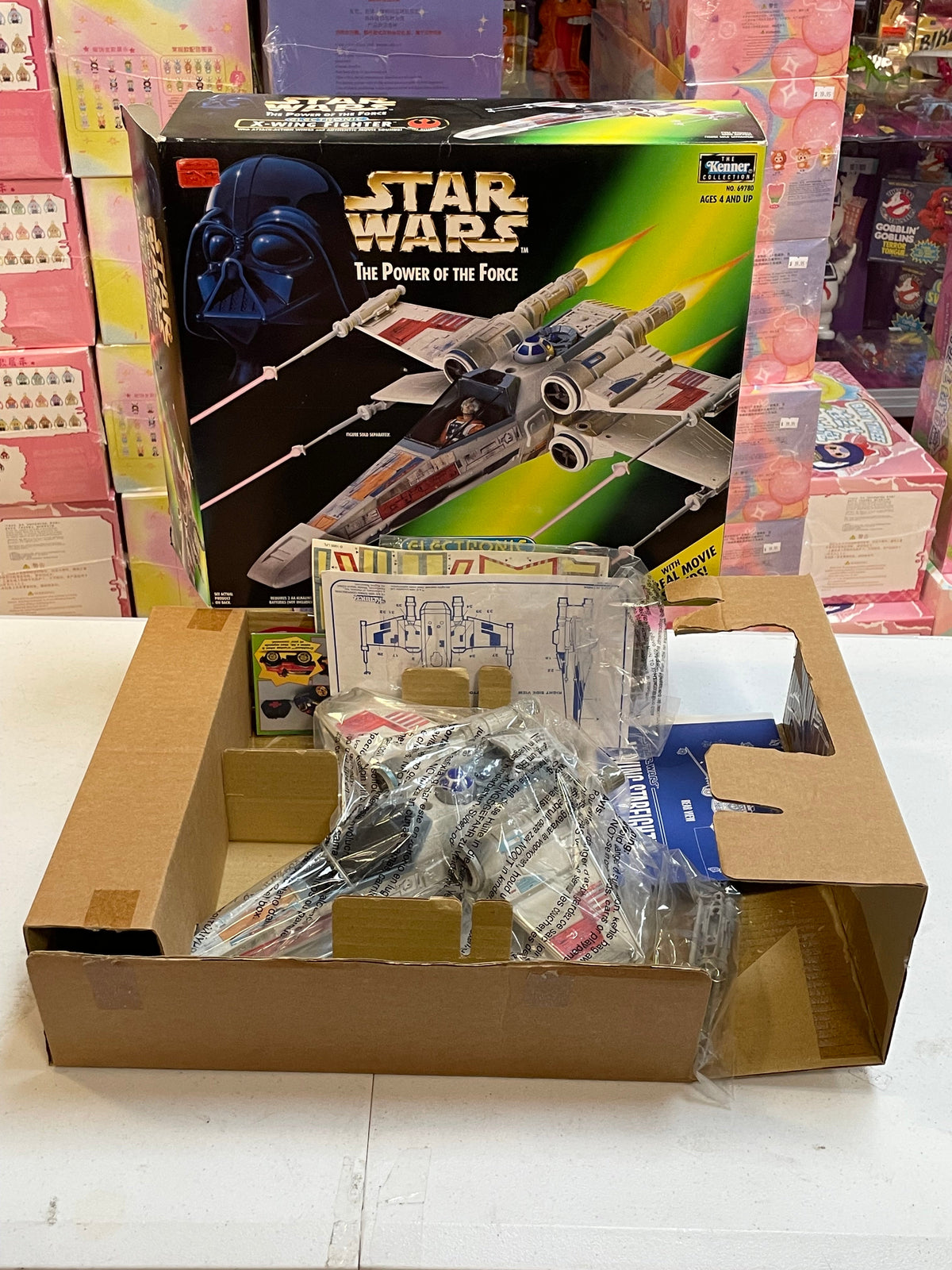 Electronic X- Wing Fighter (Vintage Star Wars POTF, Kenner) OPEN BOX product image 2, provided for visual reference and