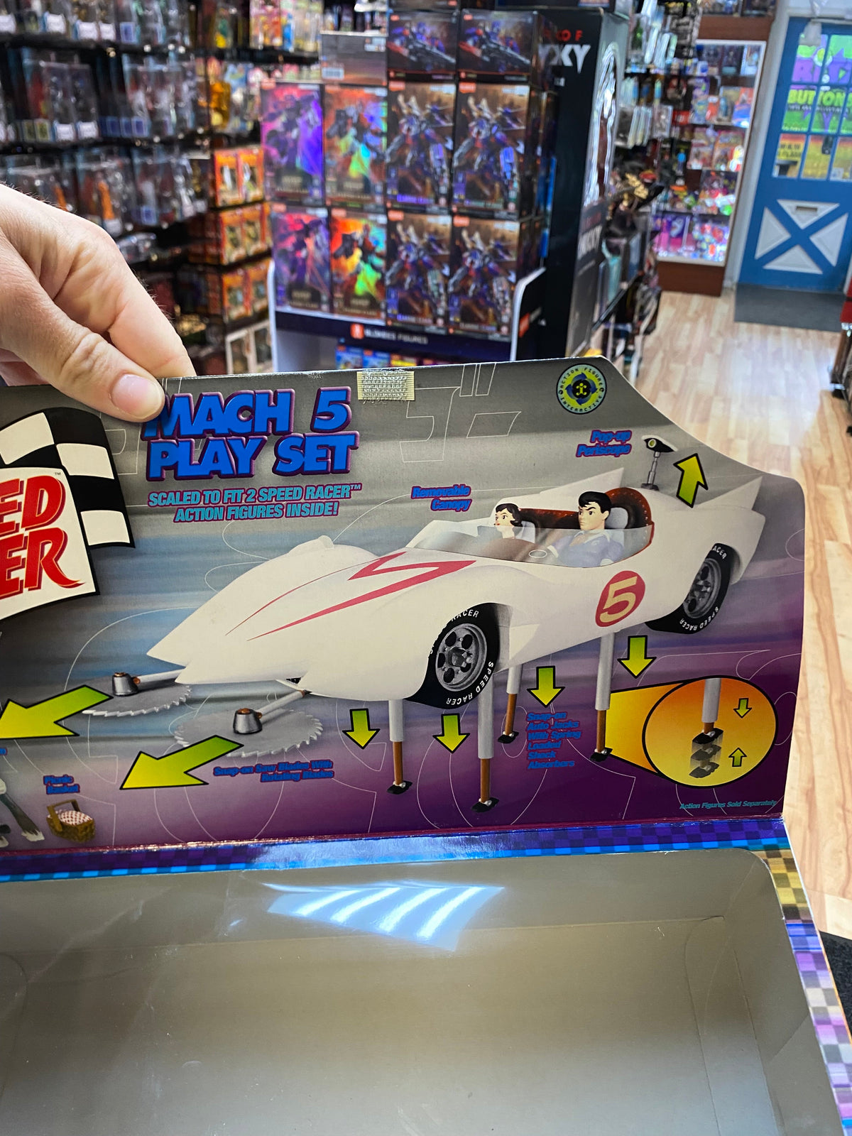 Mach 5 Playset with Spindle Chim Chim (Vintage Speed Racer, Resaurus) NEW product image 25, provided for visual reference
