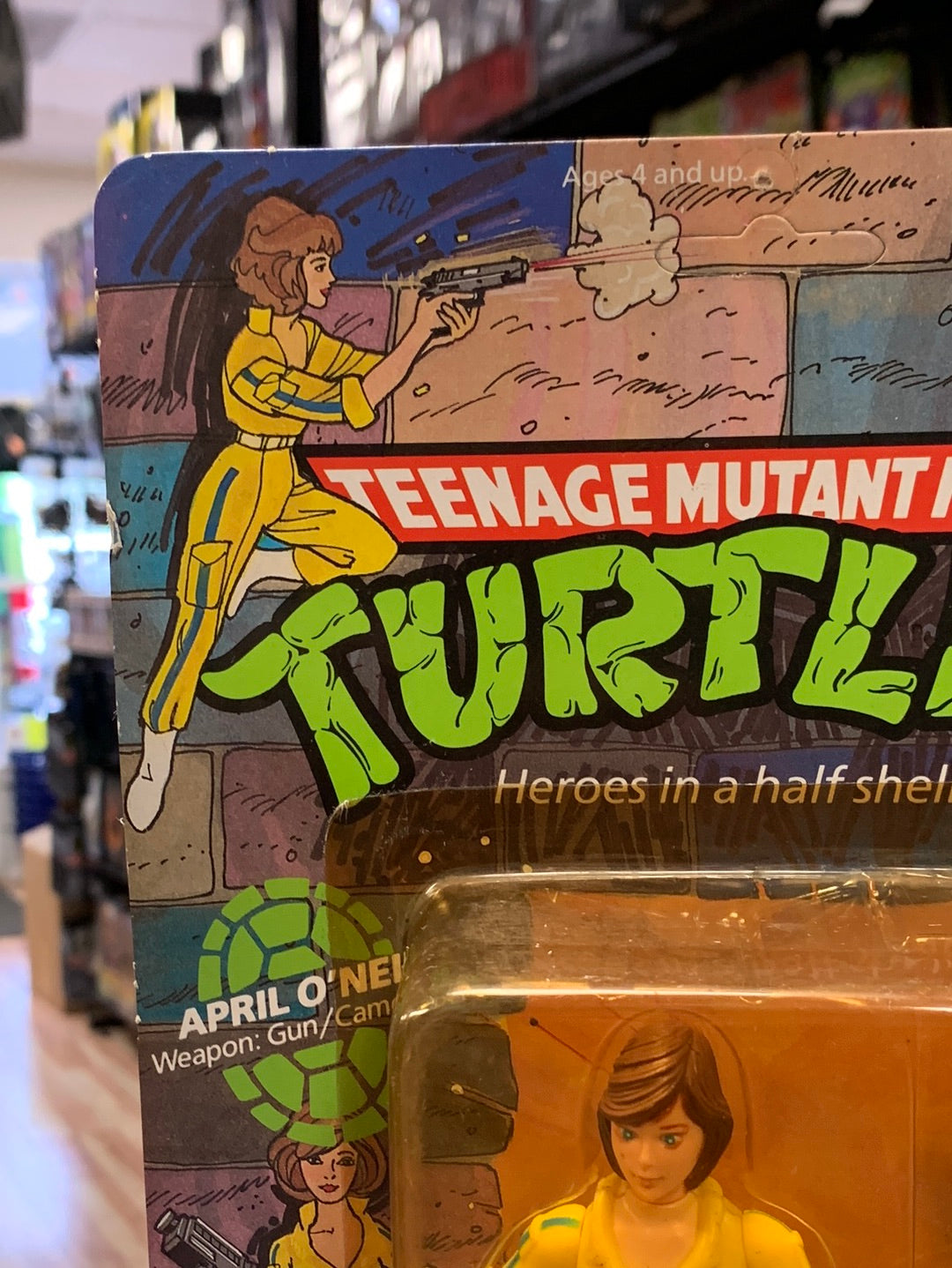April O’Neil Blue 10 Back 0133 (Vintage TMNT Ninja Turtles, Playmates) Sealed product image 2, provided for visual reference