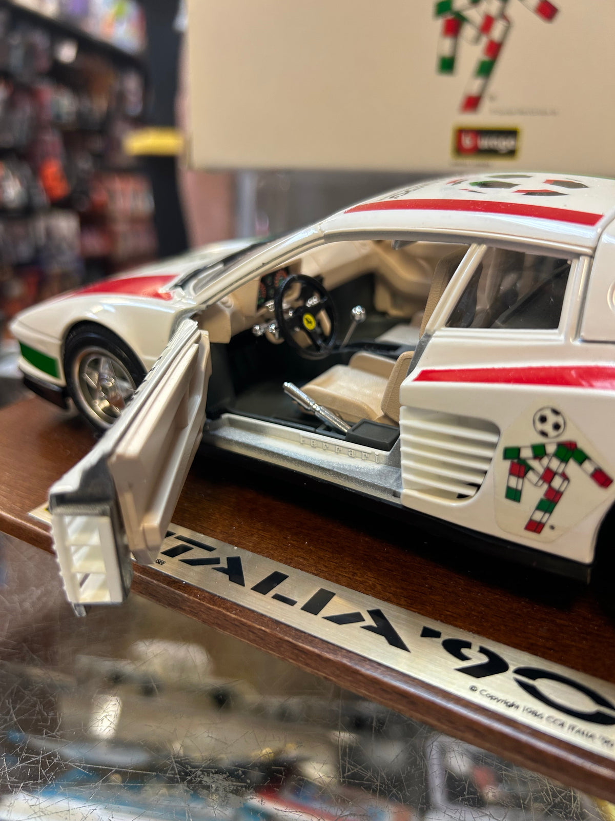 World Cup Ferrari Testarossa 1984 Diecast (Vintage Burago, Italia 90) Open Box product image 4, provided for visual