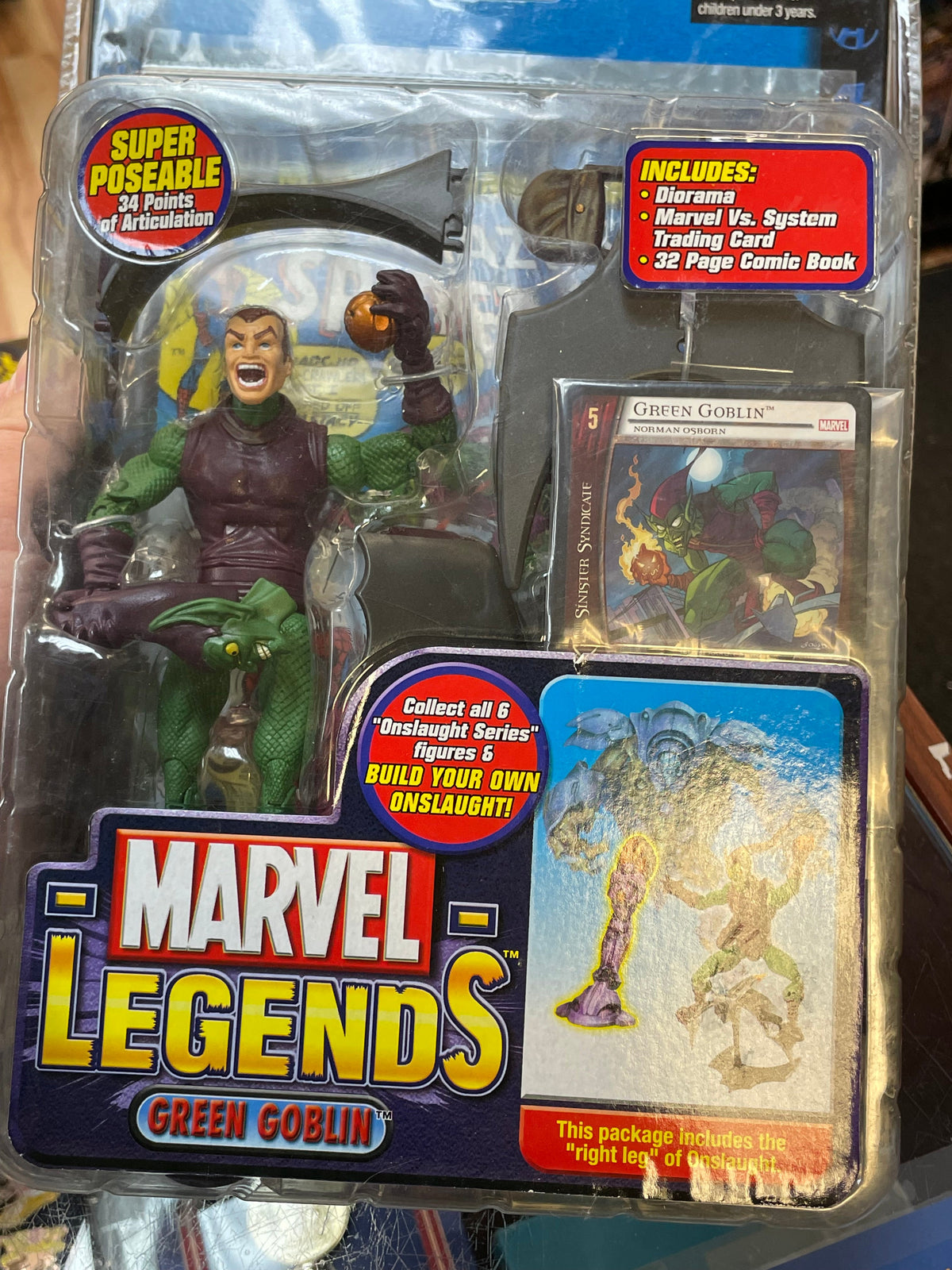 Green Goblin -BAF Onslaught- (Vintage Marvel Legends, Toybiz) *SEALED* product image 5, provided for visual reference and