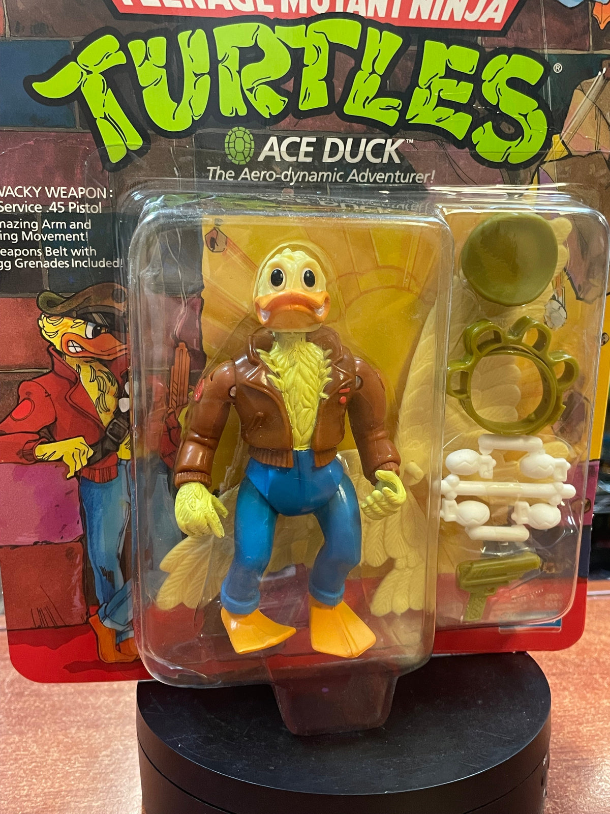 Ace Duck No Hat -14 Back- (Vintage TMNT Ninja Turtles, Playmates) **SEALED** product image 4, provided for visual reference