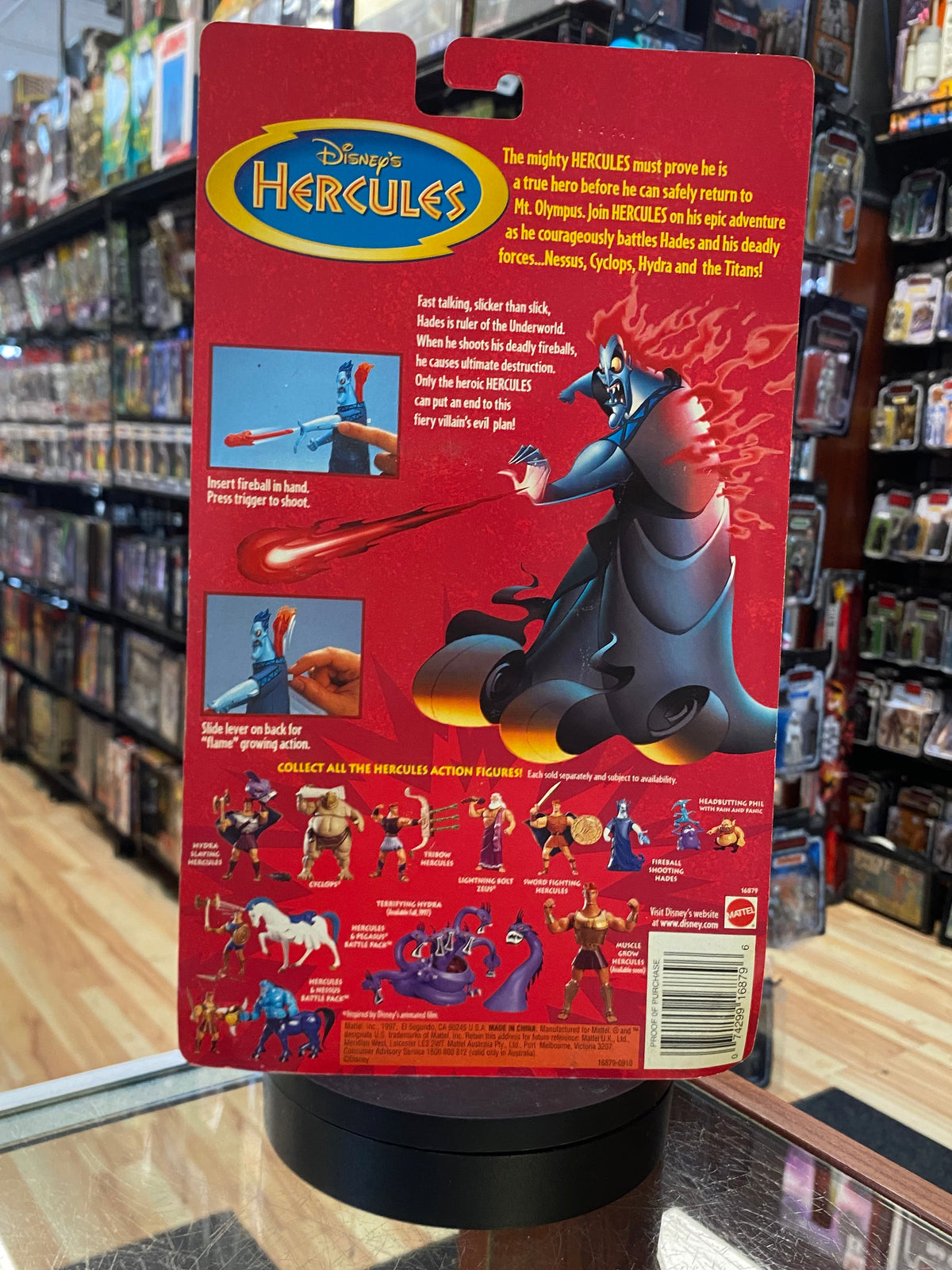 Fireball Shooting Hades (Vintage Disney Hercules, Mattel) SEALED product image 10, provided for visual reference and product
