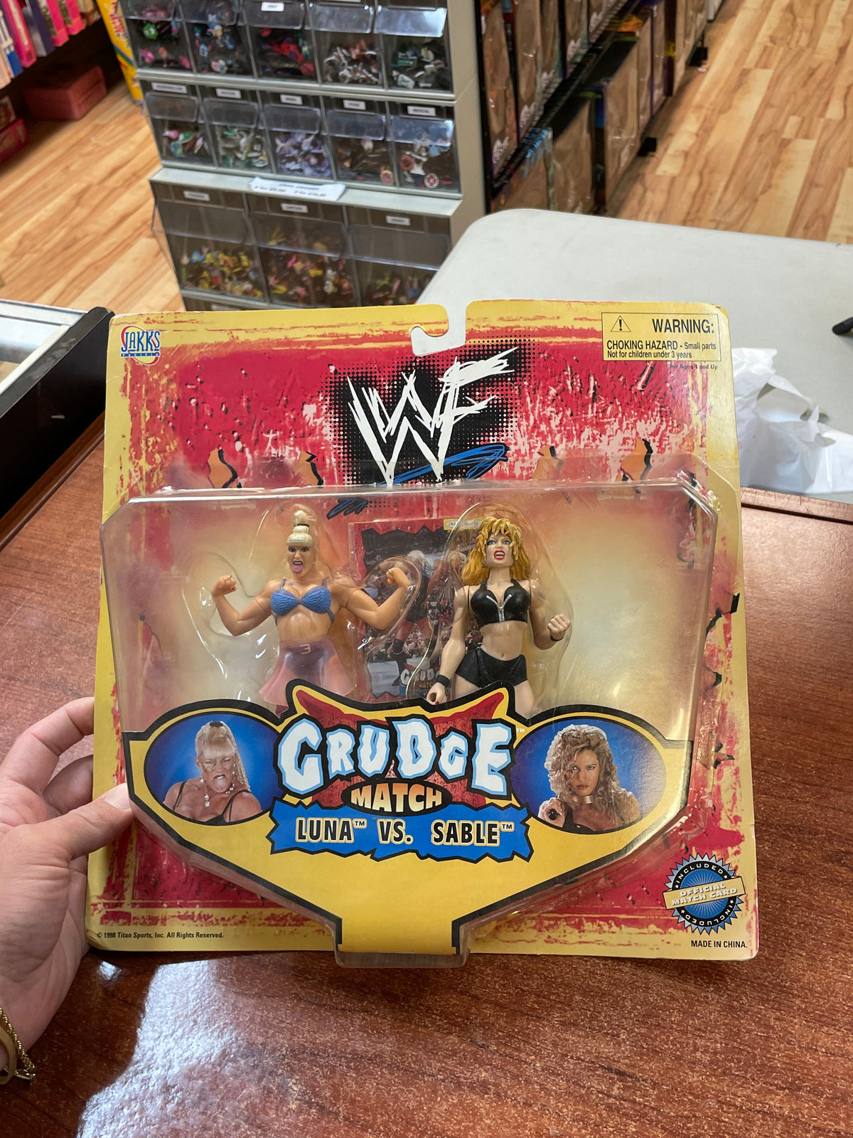 Luna & Sable Grudge Match (Vintage WWF Bone Crunchers, Jakks Pacific) SEALED product image 6, provided for visual reference