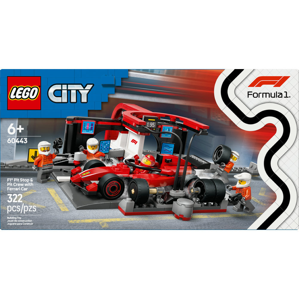 60443 F1® Pit Stop & Pit Crew with Ferrari Car product image 2, provided for visual reference and product detail review
