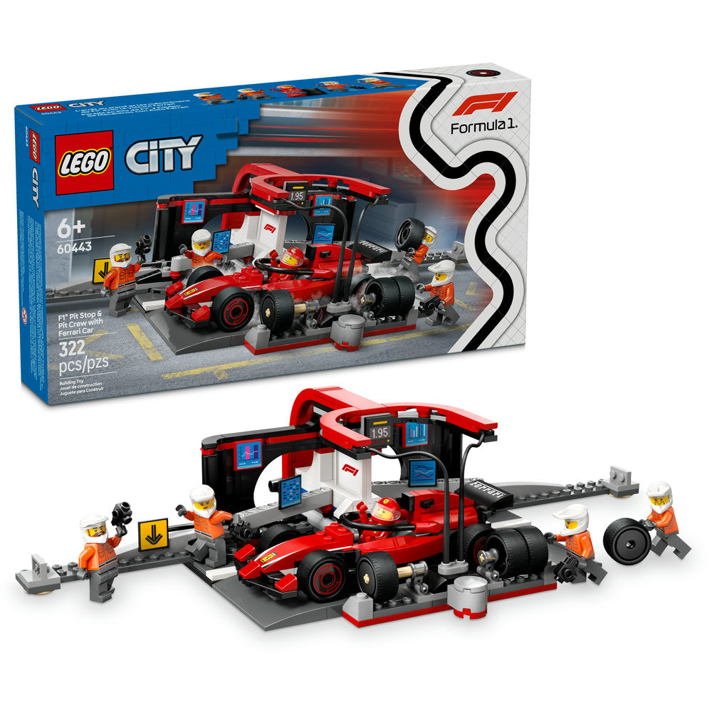 60443 F1® Pit Stop & Pit Crew with Ferrari Car product image 1, provided for visual reference and product detail review