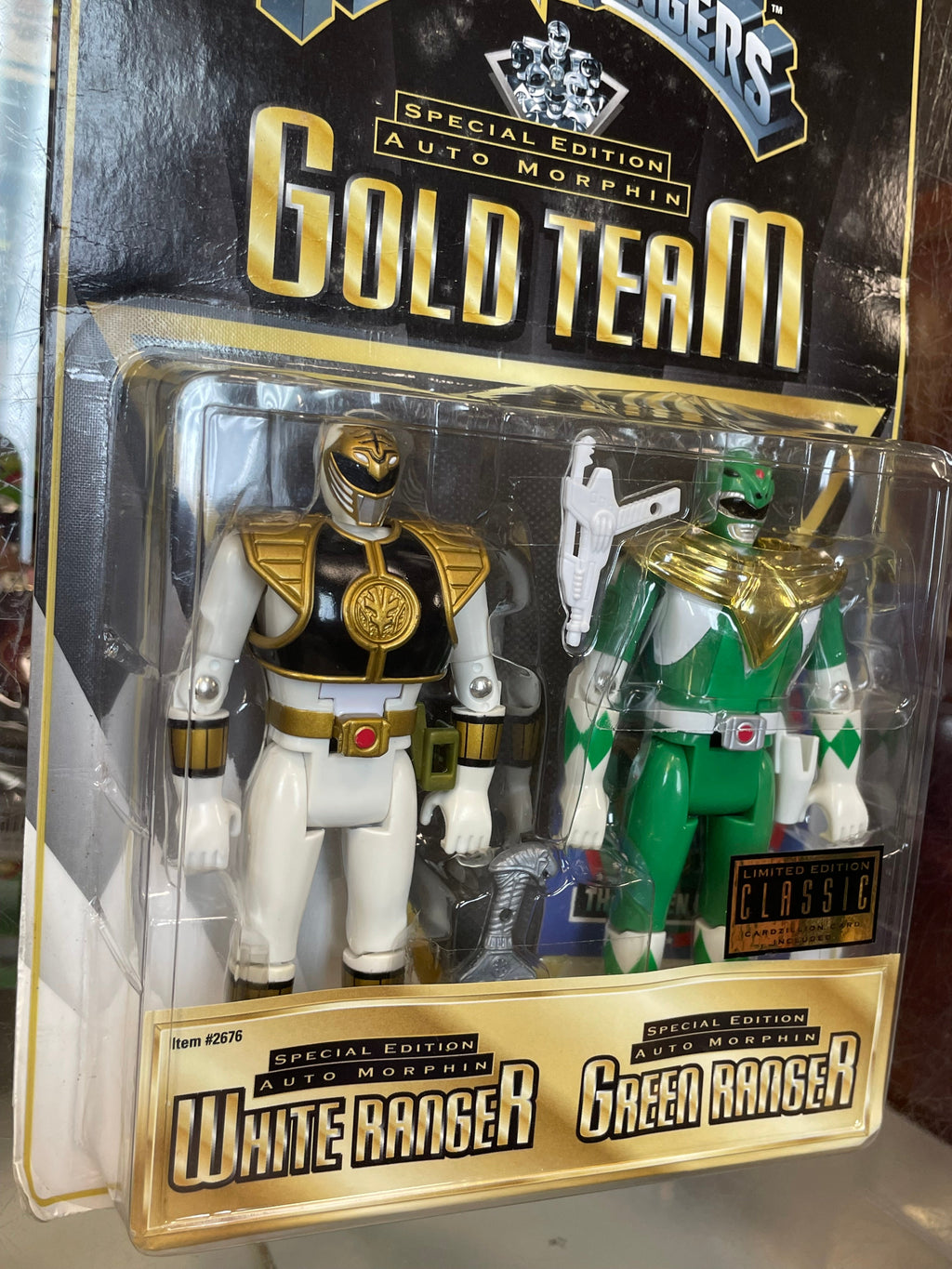 White & Green Ranger GOLD TEAM (Vintage MMPR Power Rangers, Bandai) **SEALED** product image 13, provided for visual