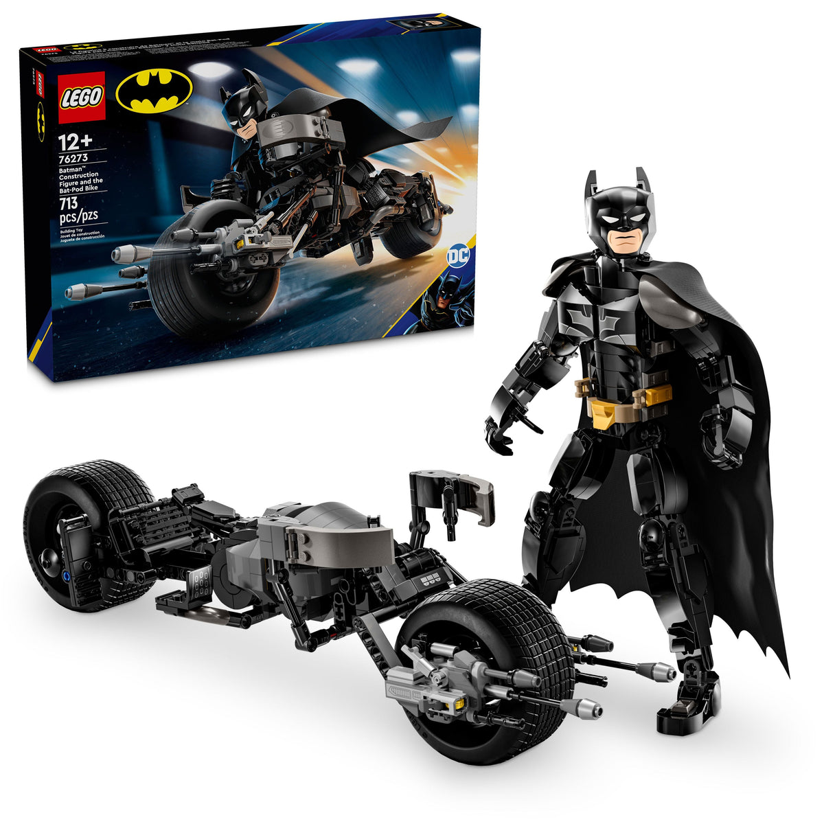 76273 LEGO Batman™ Construction Figure and the Bat-Pod Bike product image 1, provided for visual reference and product