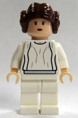 SW0175 Princess Leia - Light Nougat, White Dress, Small Eyes product image 1, provided for visual reference and product