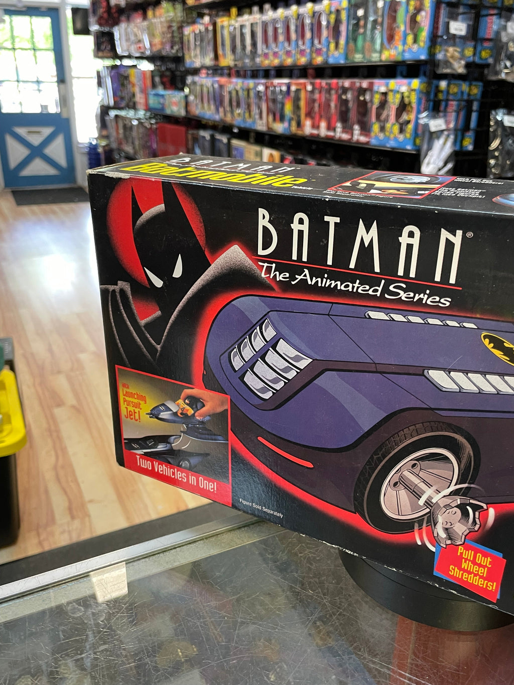 Batmobile with Pull out Wheels (Vintage Animated Batman, Kenner) NEW product image 10, provided for visual reference and
