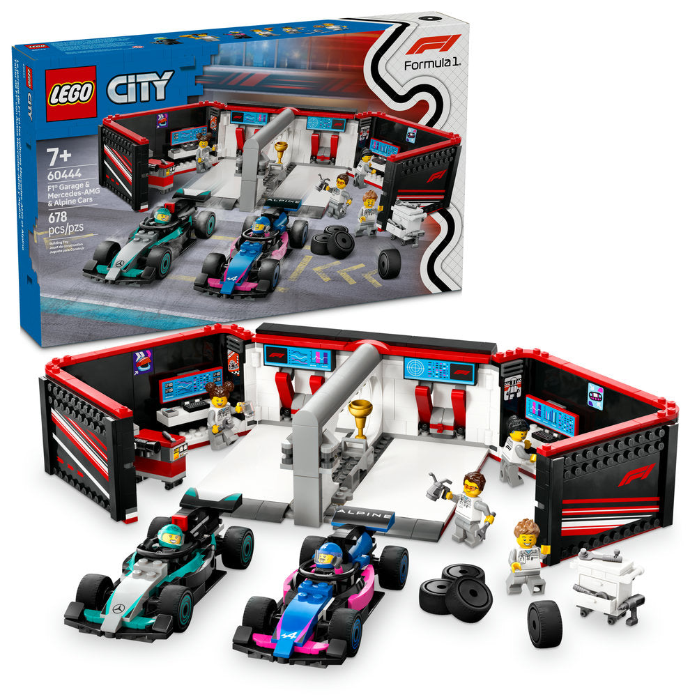 60444 F1® Garage & Mercedes-AMG & Alpine Cars product image 1, provided for visual reference and product detail review