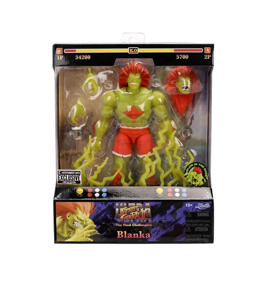 Blanka Deluxe Glow-In-The-Dark (Street Fighter II, Jada Toys) SEALED product image 1, provided for visual reference and
