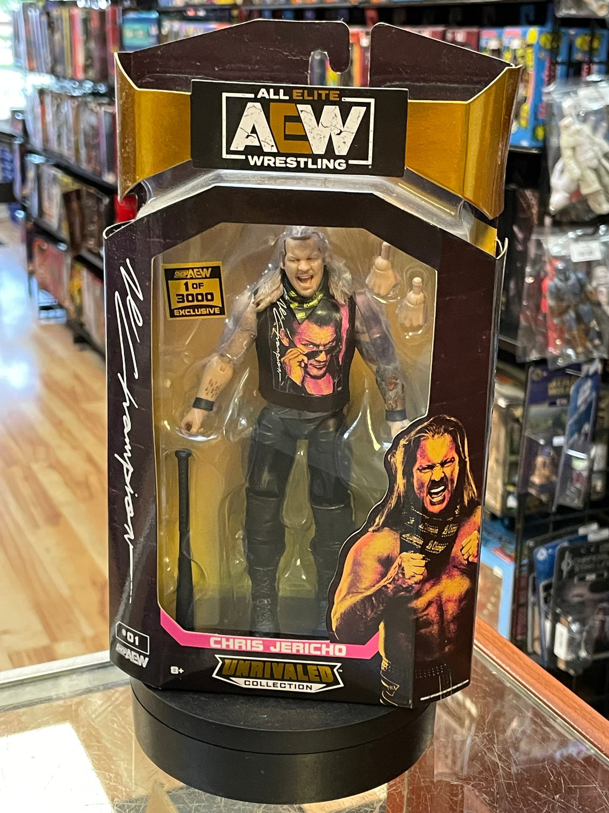 Chris Jericho #01 -CHASE 1 of 3000- (AEW All Elite Wrestling, Jazwares) **SEALED** product image 1, provided for visual