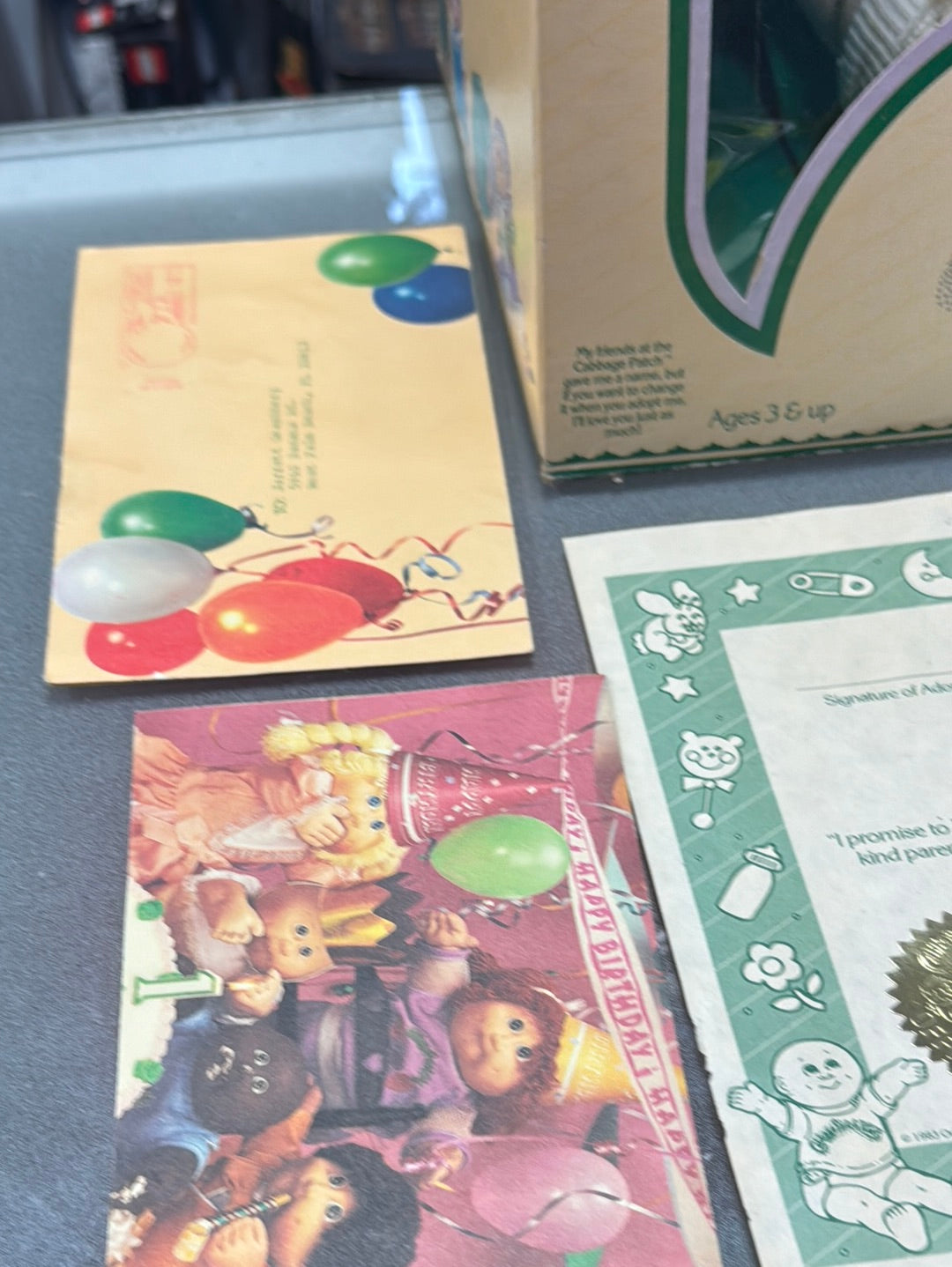 Clea Joette Preemie with Papers Box (Vintage CPK Cabbage Patch Kid, Coleco) product image 14, provided for visual reference