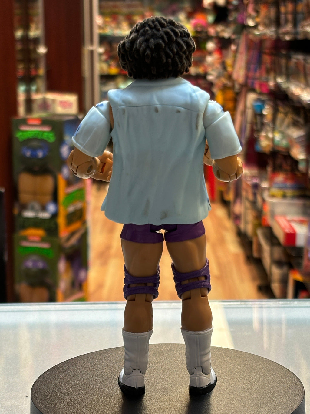 Carlito Purple Trunks & Flocked Hair (WWE Ruthless Aggression, Jakks Pacific) product image 7, provided for visual reference