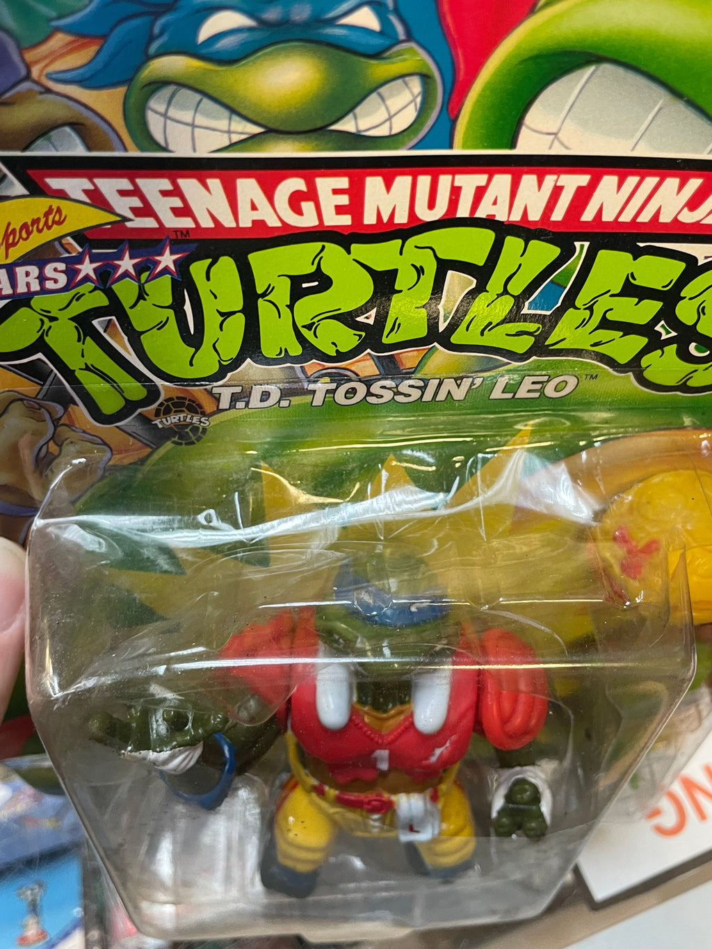 TD Tossin Leo (Vintage TMNT Ninja Turtles, Playmates) SEALED product image 10, provided for visual reference and product