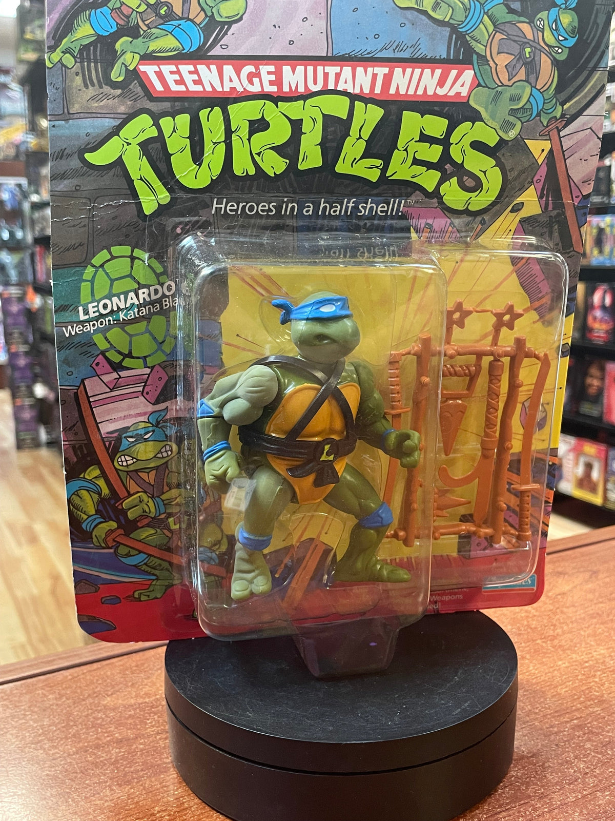 Hard Head Leonardo -10 Back- (Vintage TMNT Ninja Turtles, Playmates) **SEALED** product image 6, provided for visual