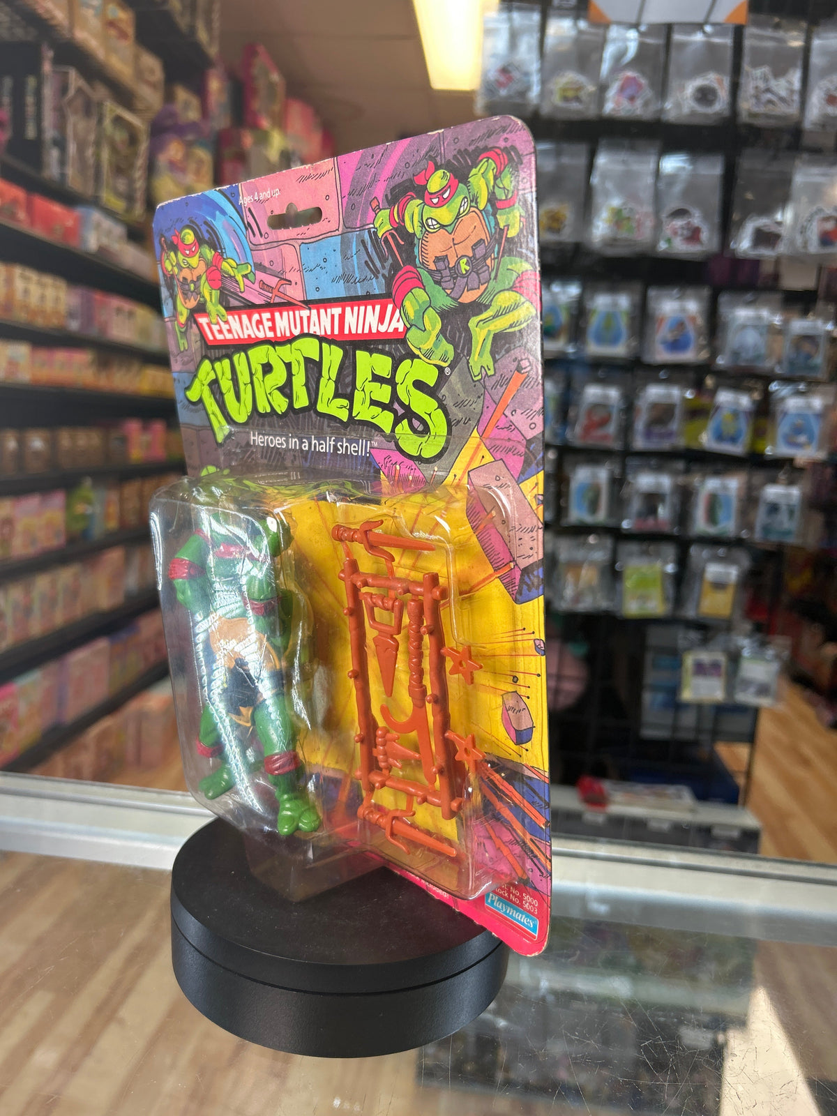 Raphael -10 Back Soft Head- 1765 (Vintage TMNT, Playmates) **SEALED** product image 6, provided for visual reference and