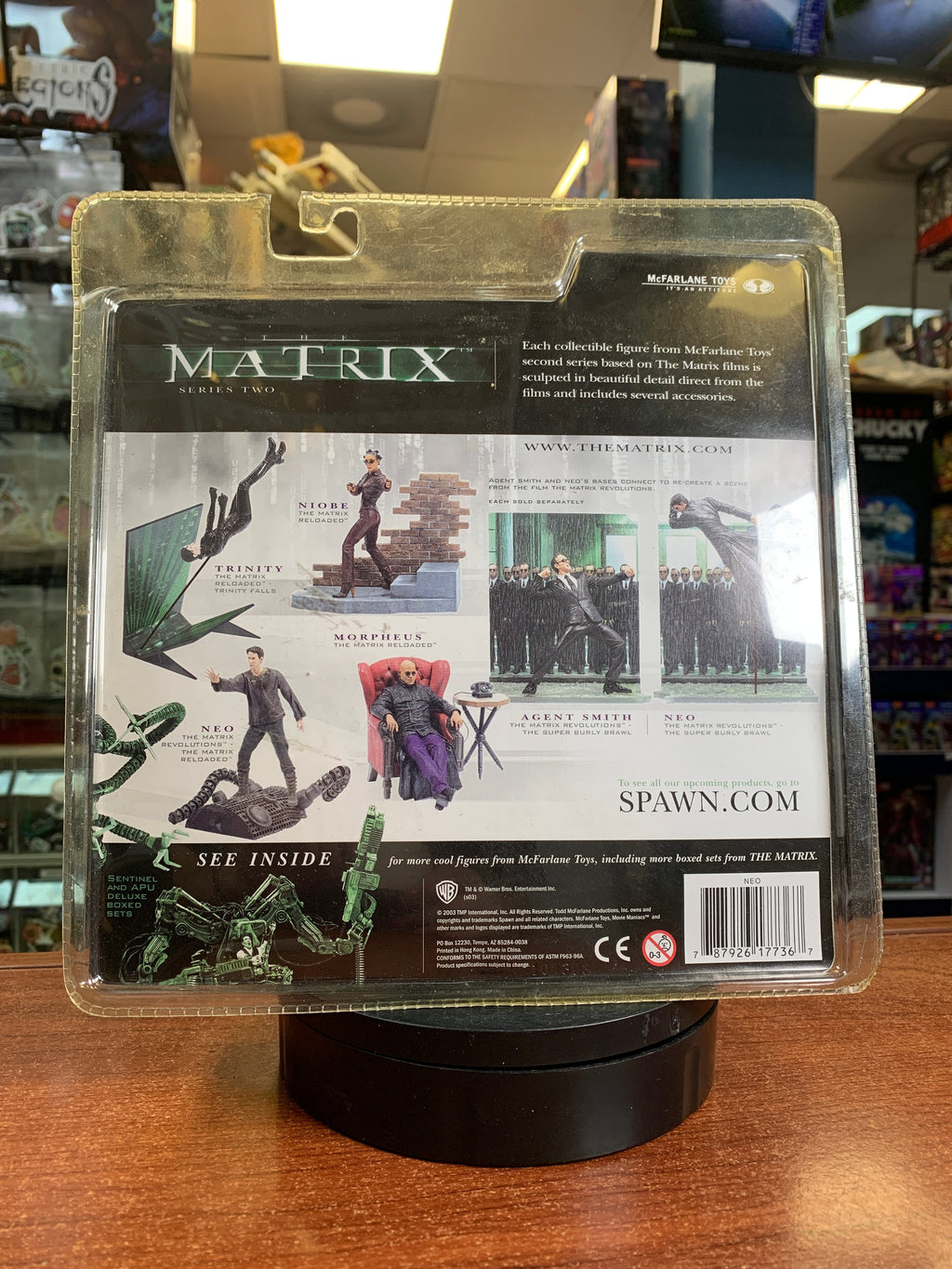 Reloaded Neo (Matrix, McFarlane) SEALED product image 3, provided for visual reference and product detail review