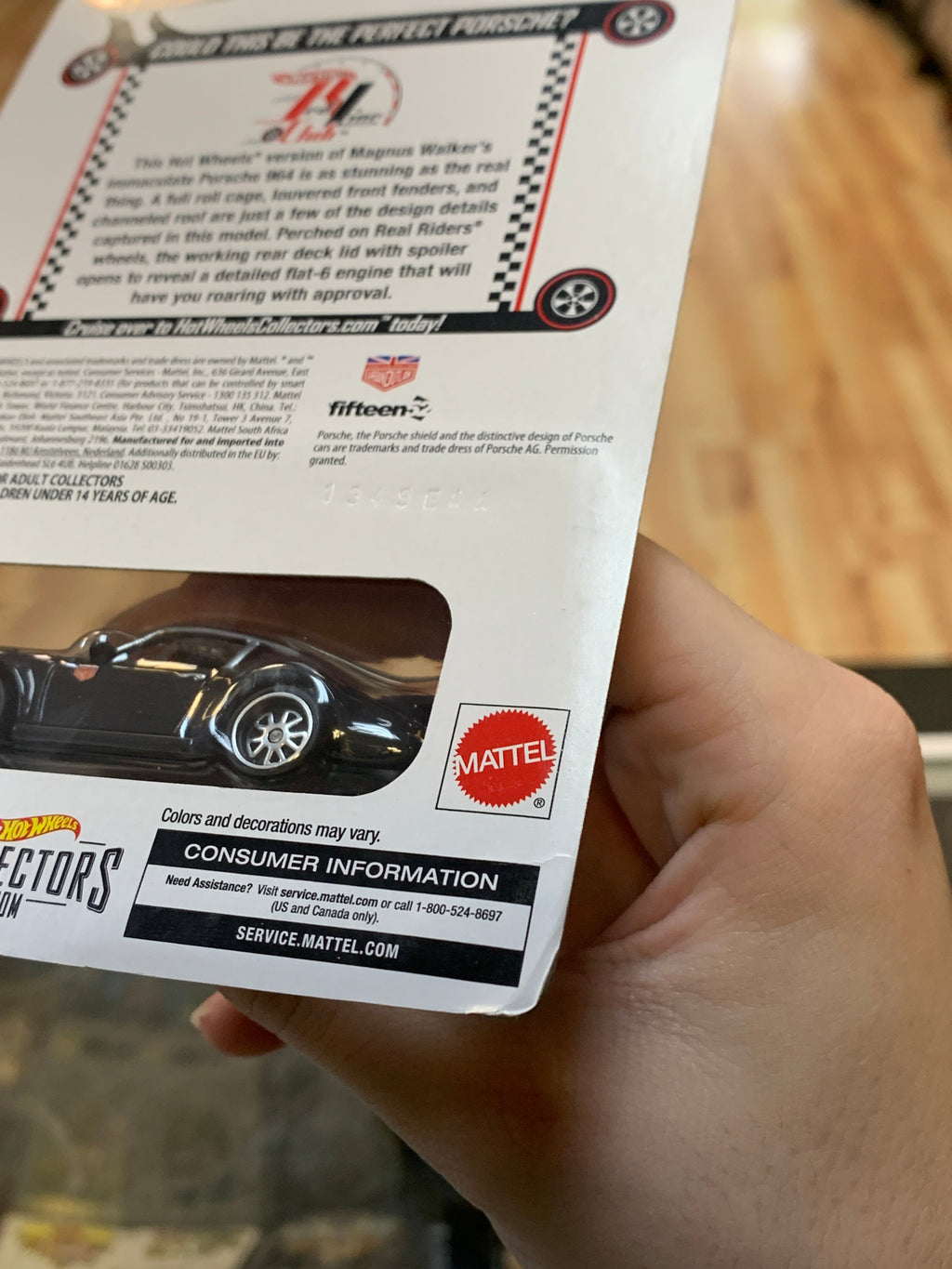 Porsche 964 Black RLC (Hot Wheels Red Line Club, Mattel) SEALED product image 14, provided for visual reference and product
