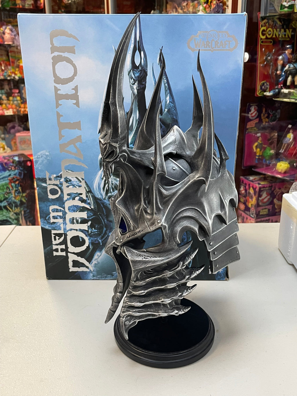 Helm of Domination Lich King Statue (Blizzard, World Of Warcraft) OPEN BOX product image 3, provided for visual reference