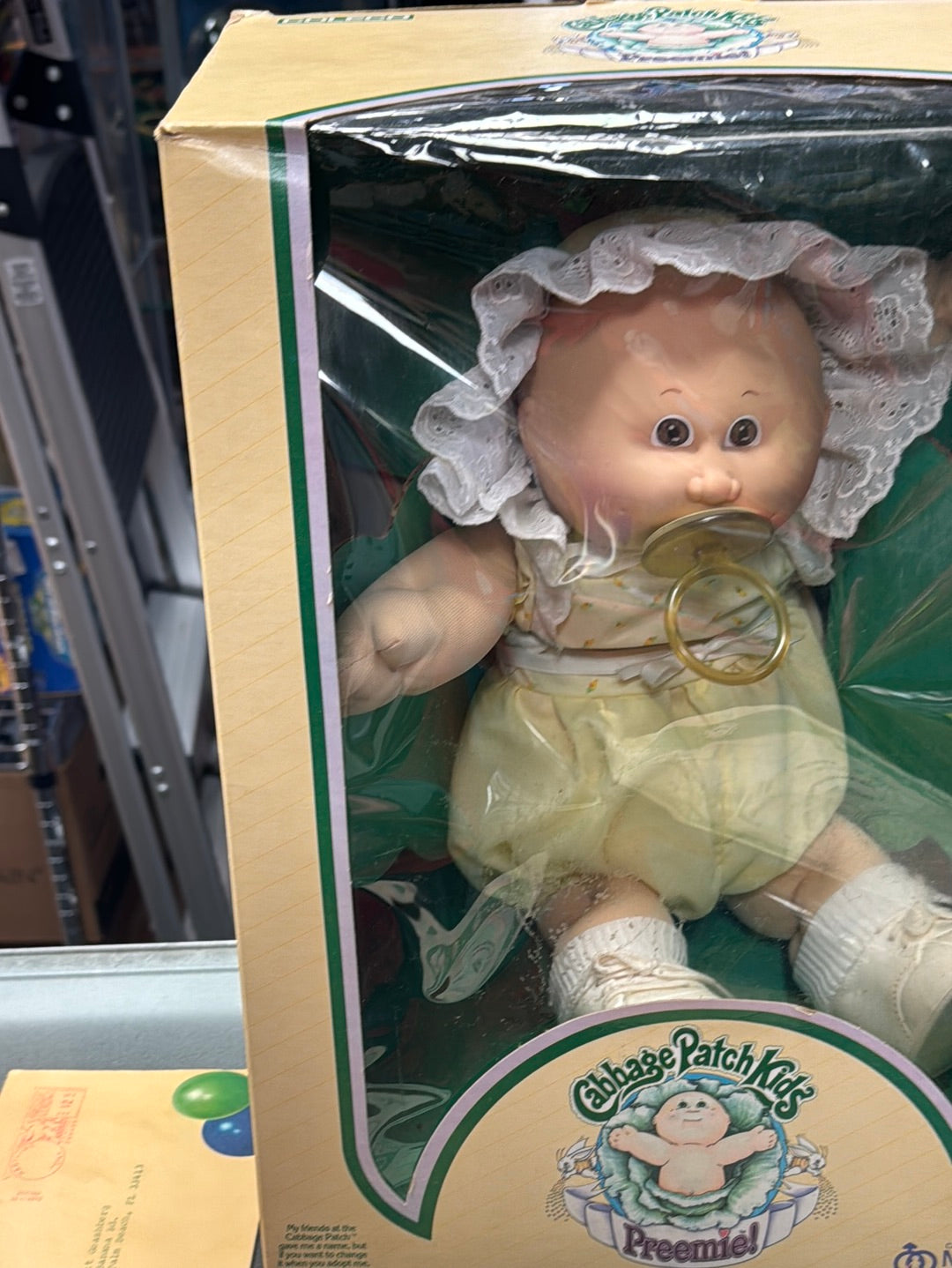 Clea Joette Preemie with Papers Box (Vintage CPK Cabbage Patch Kid, Coleco) product image 2, provided for visual reference