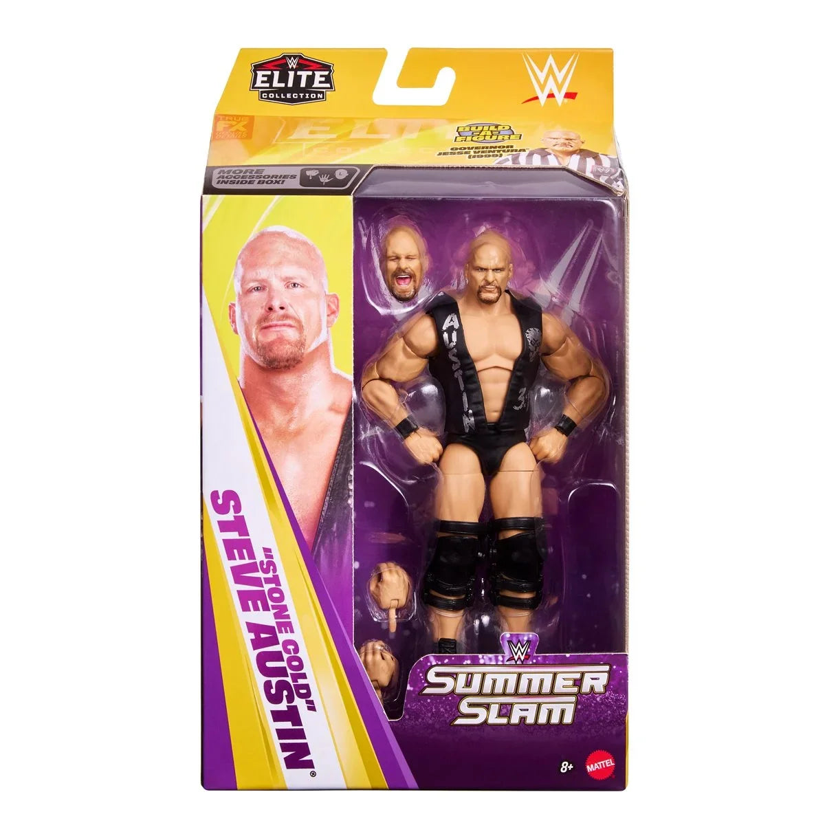 Stone Cold Steve Austin -Summer Slam- (WWE Elites, Mattel) SEALED product image 1, provided for visual reference and product