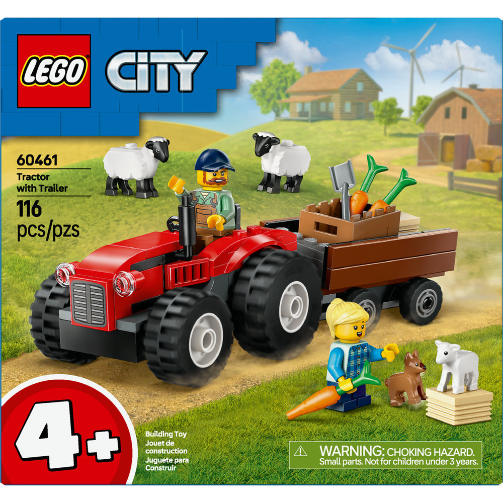 60461 Red Farm Tractor with Trailer & Sheep product image 2, provided for visual reference and product detail review