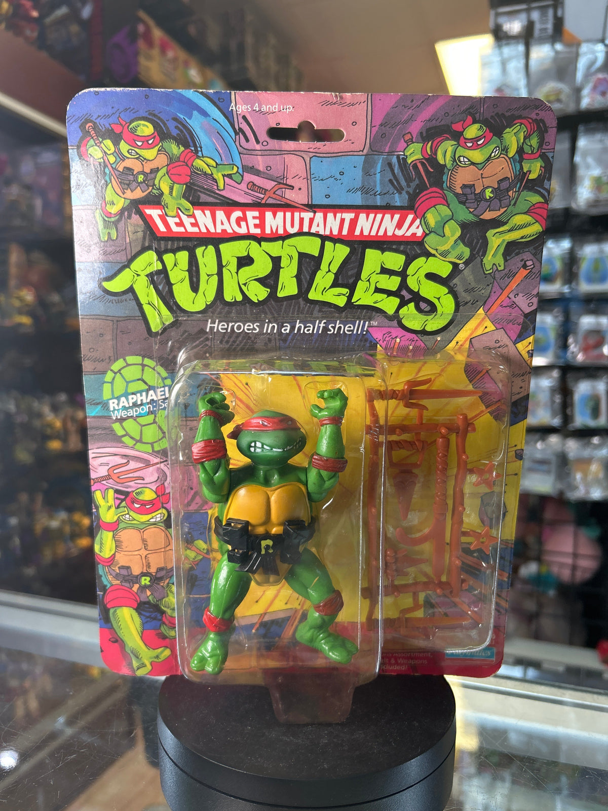 Raphael -10 Back Soft Head- 1765 (Vintage TMNT, Playmates) **SEALED** product image 1, provided for visual reference and