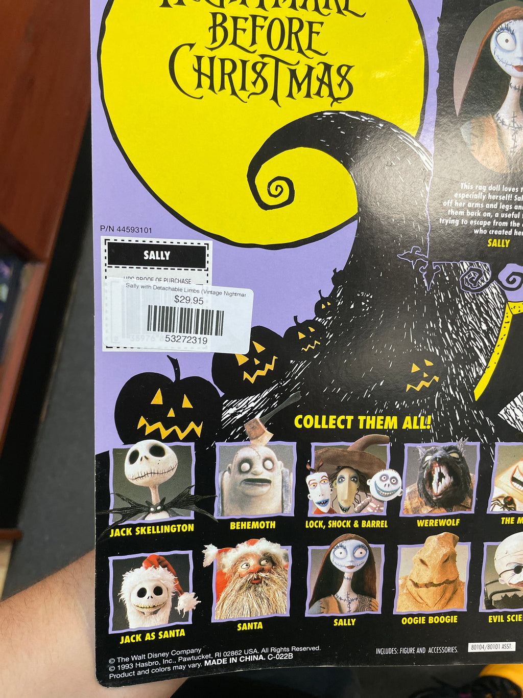 Sally with Detachable Limbs (Vintage Nightmare Before Christmas, Hasbro) **SEALED** product image 6, provided for visual
