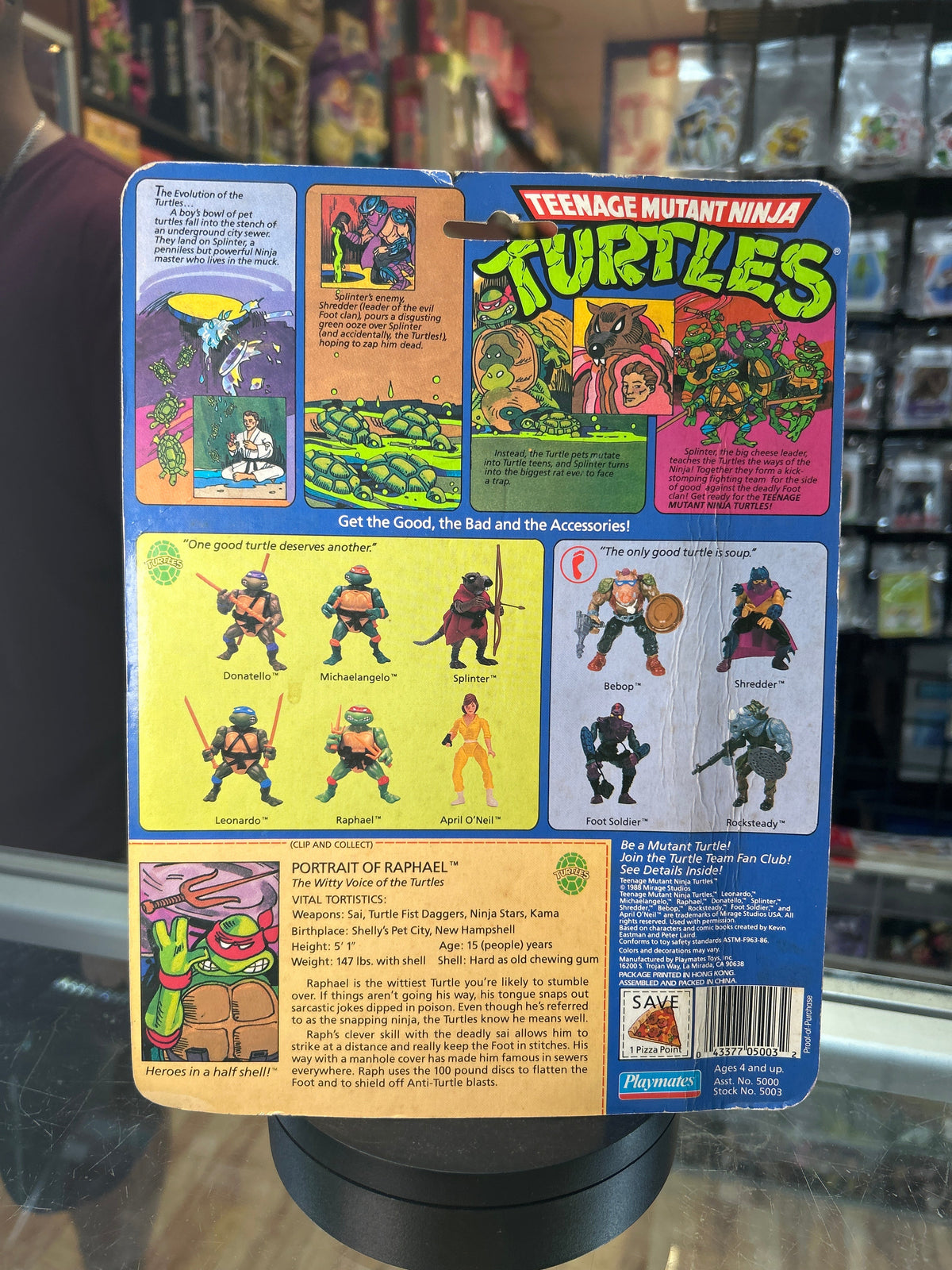 Raphael -10 Back Soft Head- 1765 (Vintage TMNT, Playmates) **SEALED** product image 4, provided for visual reference and