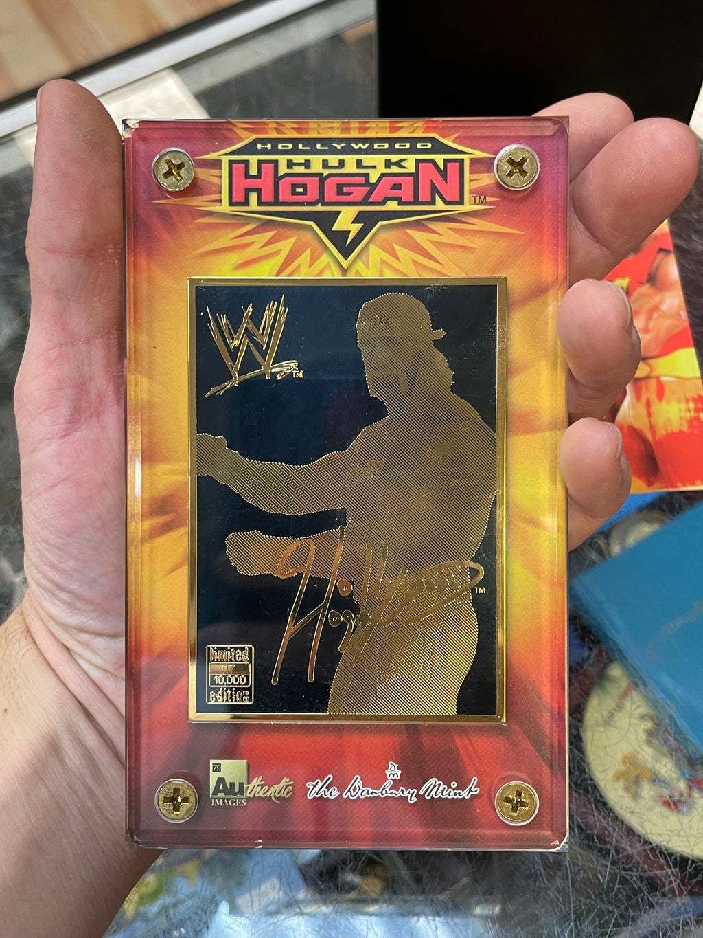 Hollywood Hulk Hogan 117/10,000 Gold Card (Vintage WWF, Danbury Mint) product image 6, provided for visual reference and
