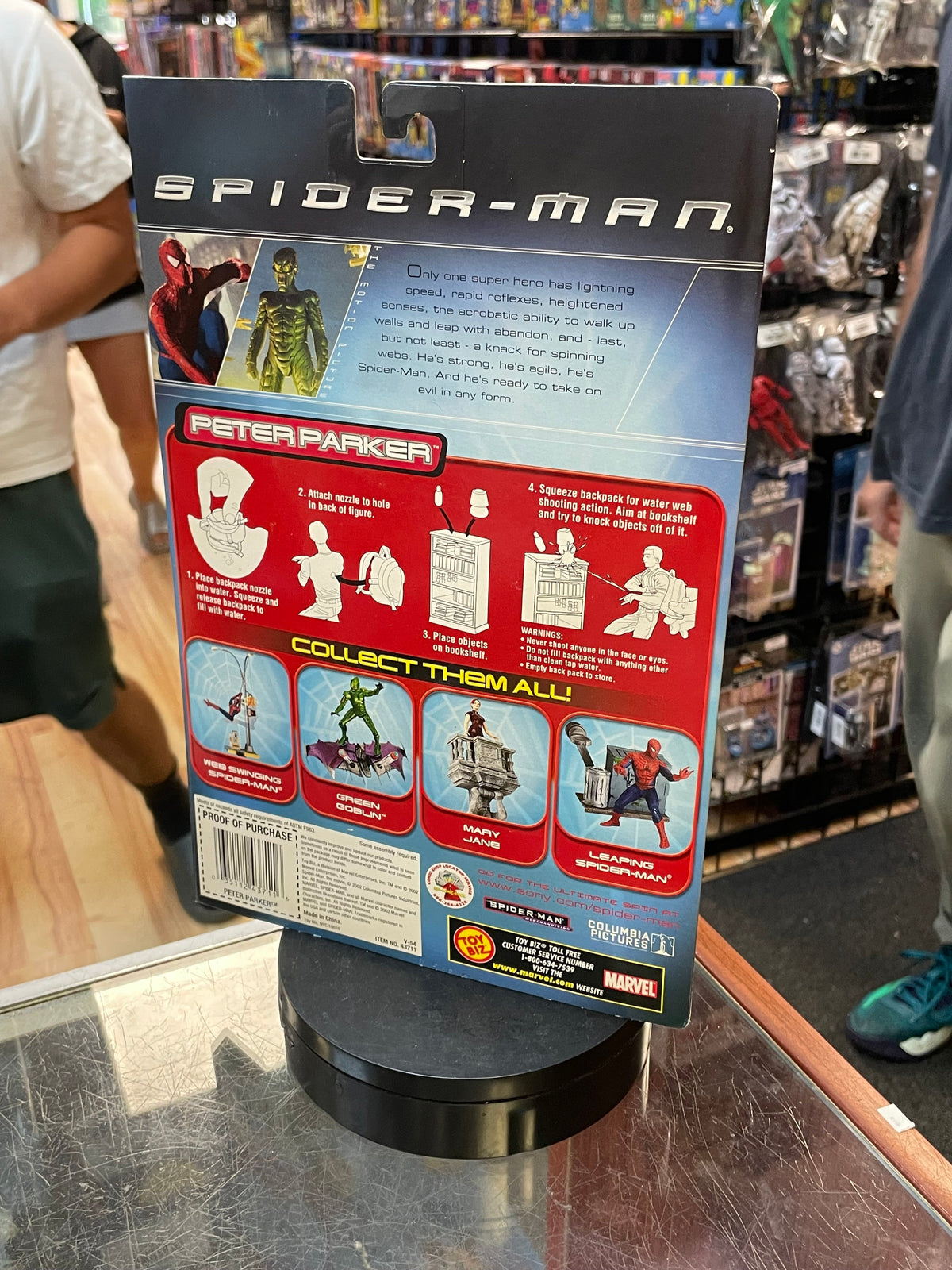 Peter Parker With Water Web Shooting Action Series 2 (Vintage Spider-Man, Toy Biz) SEALED product image 3, provided for