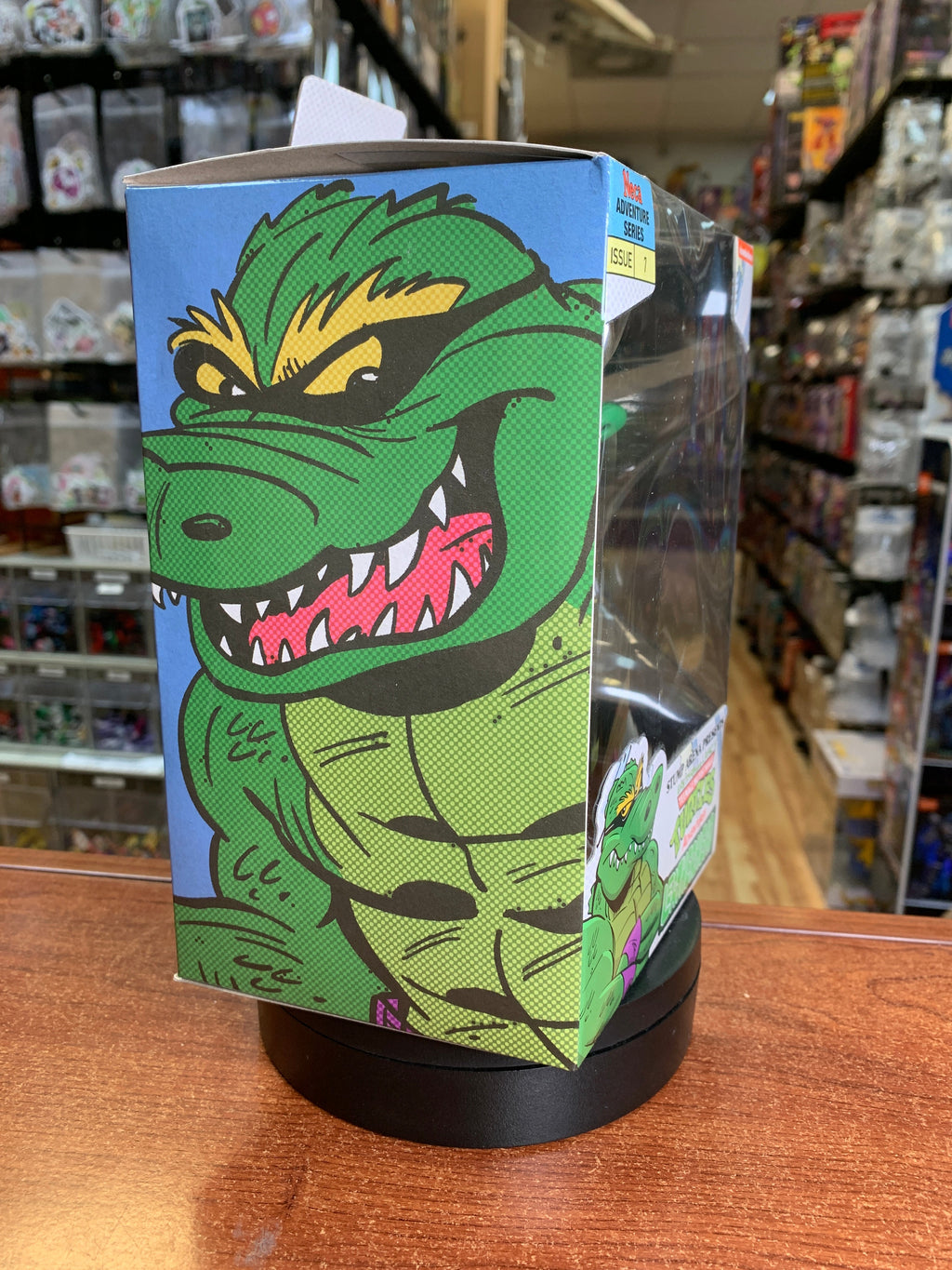 Stump Arena Leatherhead (TMNT Ninja Turtles Adventures, NECA) SEALED product image 2, provided for visual reference and