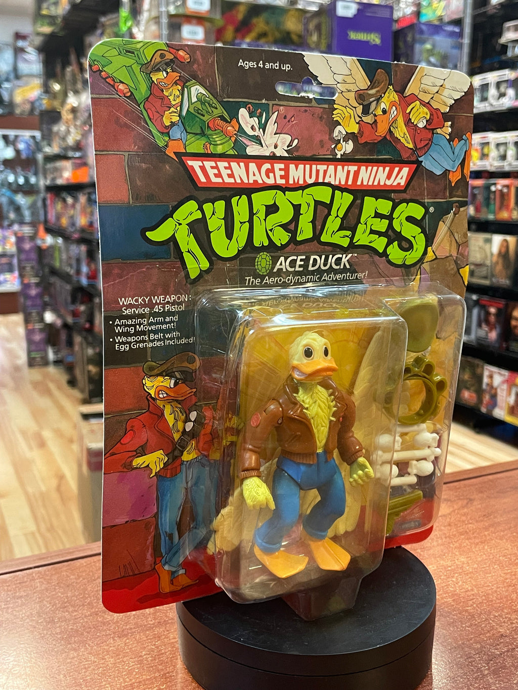 Ace Duck No Hat -14 Back- (Vintage TMNT Ninja Turtles, Playmates) **SEALED** product image 2, provided for visual reference