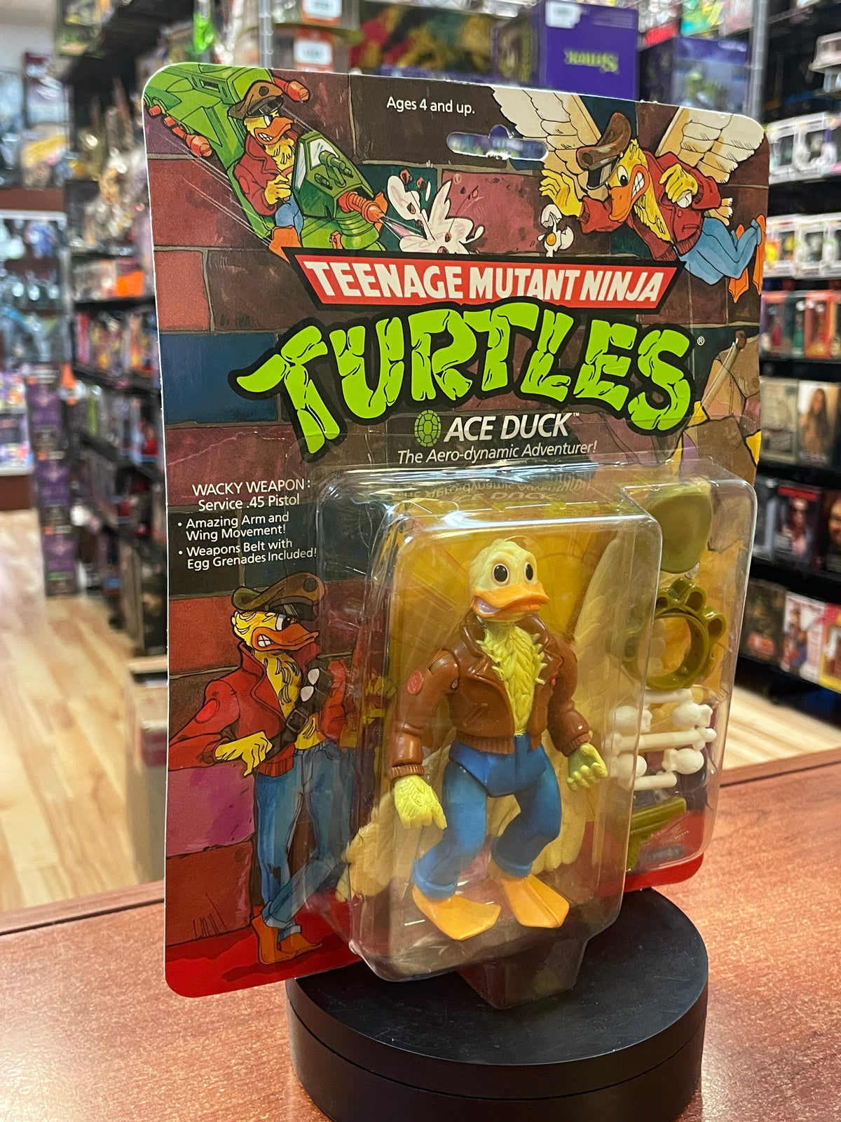 Ace Duck No Hat -14 Back- (Vintage TMNT Ninja Turtles, Playmates) **SEALED** product image 2, provided for visual reference