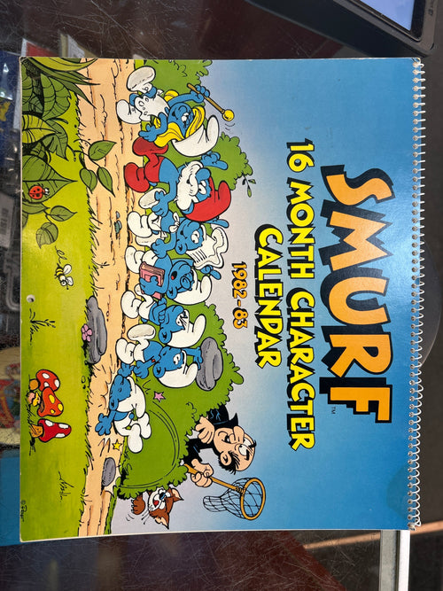 16 Month Calender -1982/1983- (Vintage Smurfs, Schleich Peyo) product image 1, provided for visual reference and product