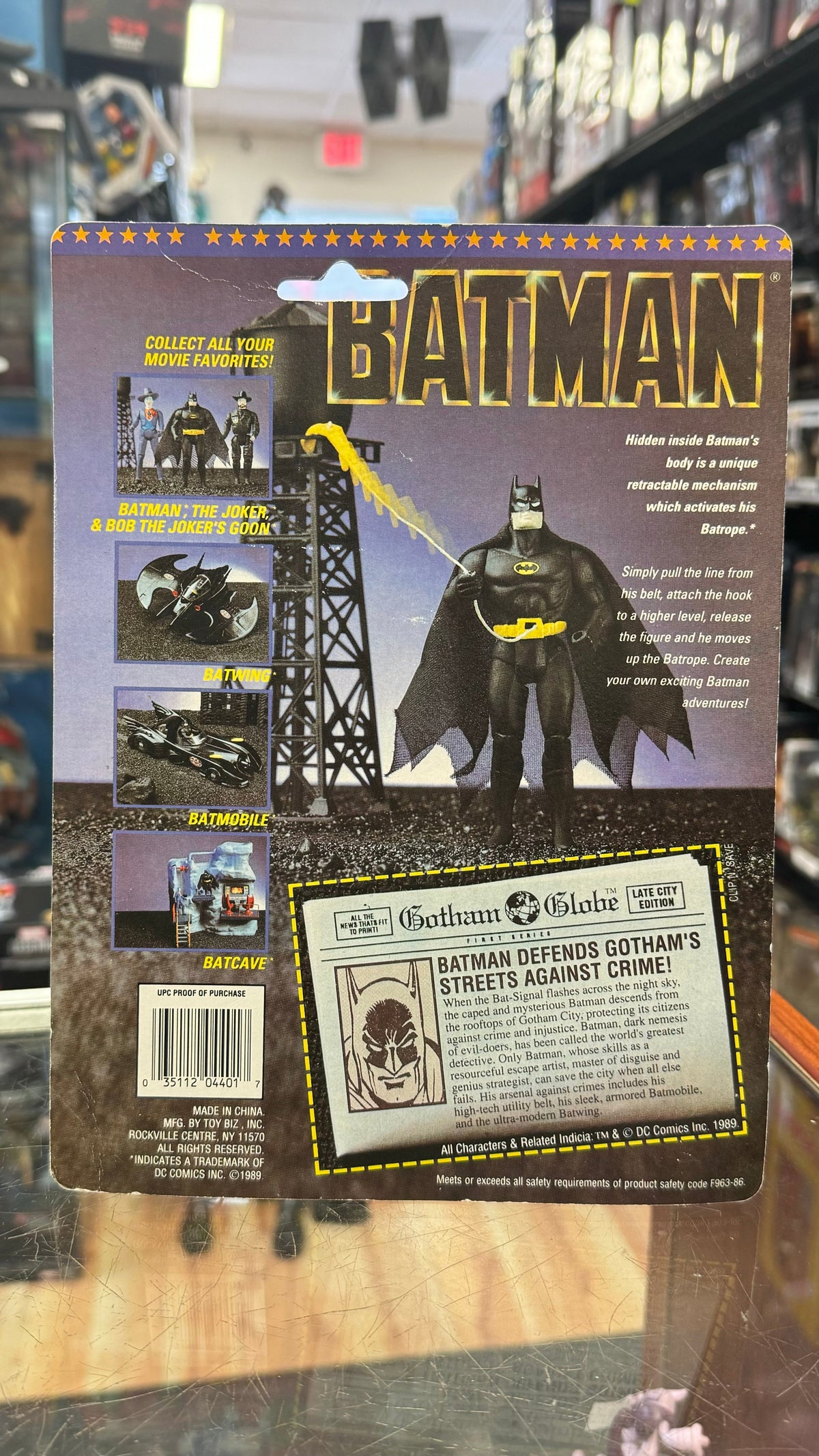 Batman 89 Bat-Rope (Vintage Batman, Toy Biz) Sealed product image 6, provided for visual reference and product detail review