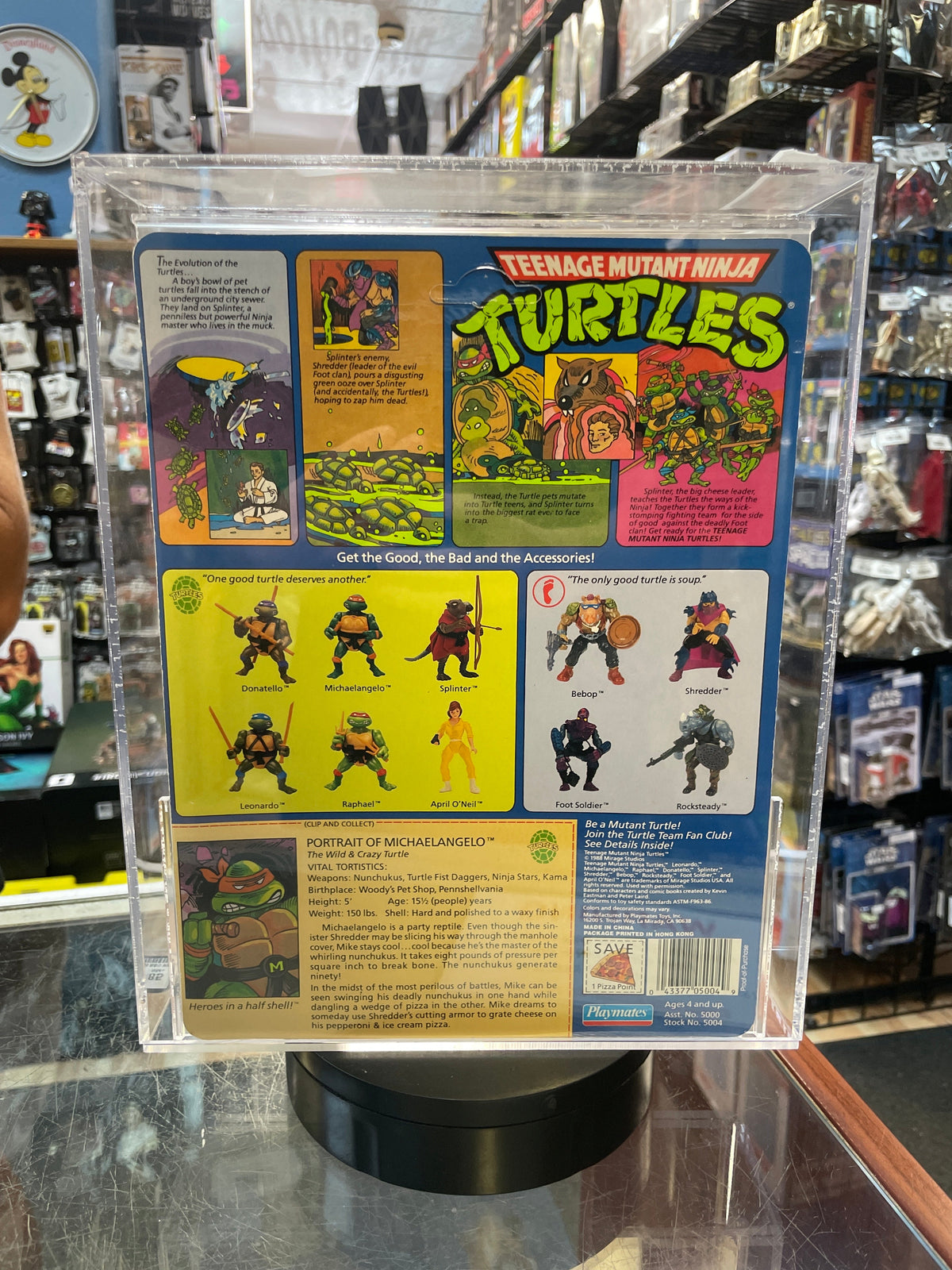 Michaelangelo -10 Back Hard Head- (TMNT Mutant Ninja, Playmates) AFA 85 product image 4, provided for visual reference and