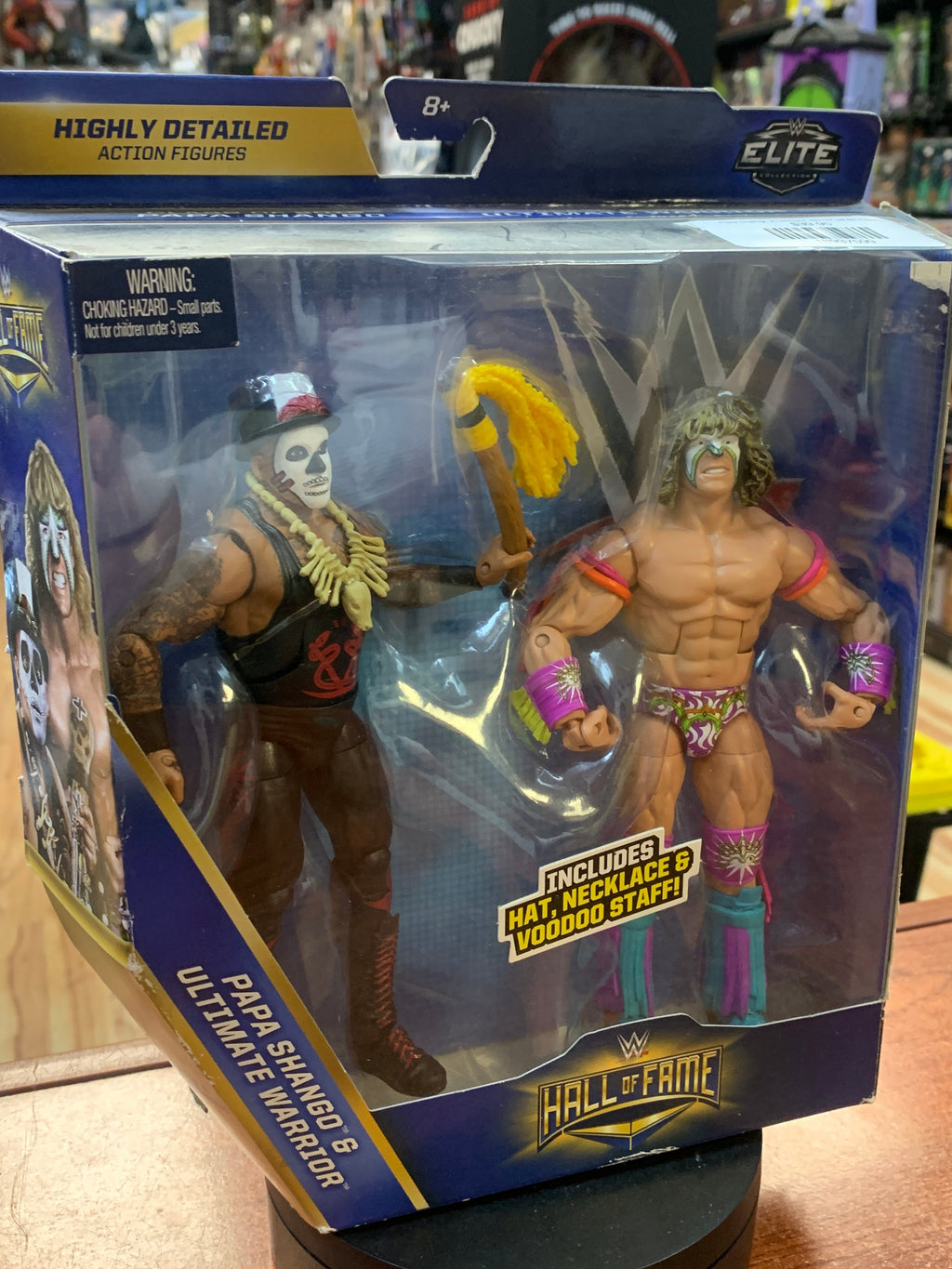 Papa Shango & Ultimate Warrior (WWE Elites, Mattel) SEALED product image 3, provided for visual reference and product detail